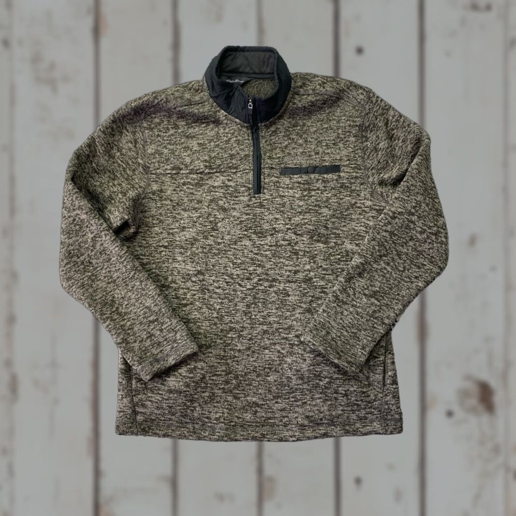 Eddie Bauer Eddie Bauer Fleece Sweater Mens M Green Heather 1/4 Snap Pullover Casual Shirt Size US M / EU 48-50 / 2 - 1 Thumbnail