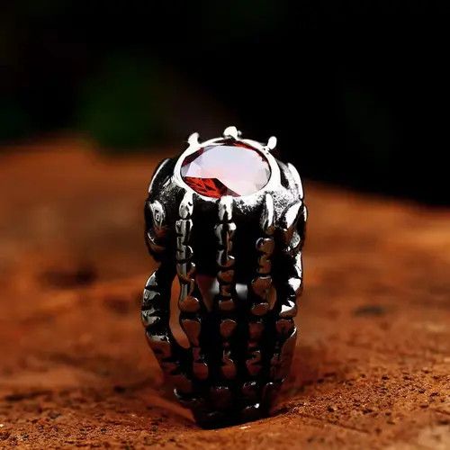 Handmade × Jewelry Creative Skull Hand Bones Ring Size ONE SIZE - 4 Thumbnail