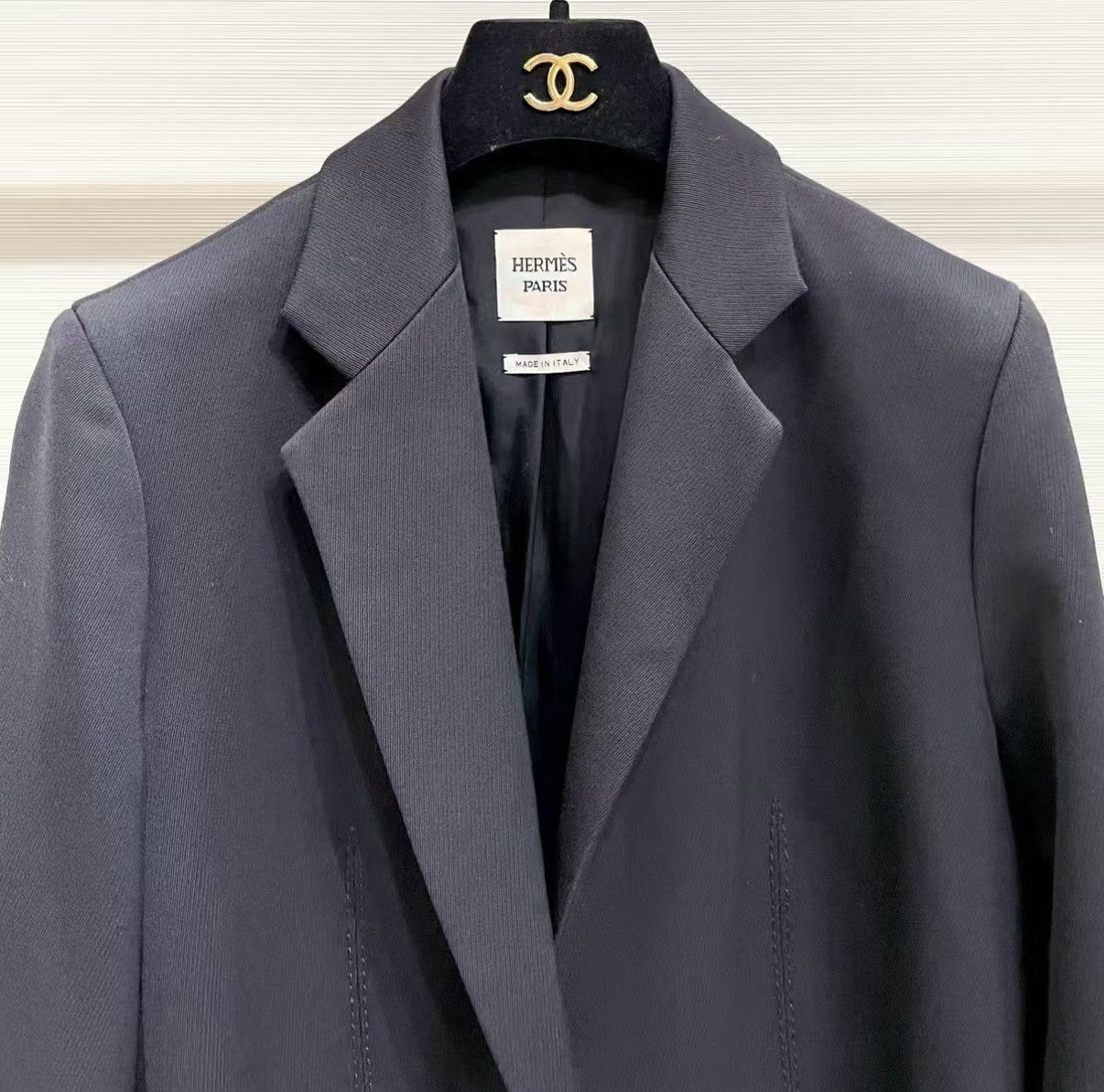Hermes Hermès Classic Black Mid-Length Wool Coat J33 Size S / US 4 / IT 40 - 4 Thumbnail