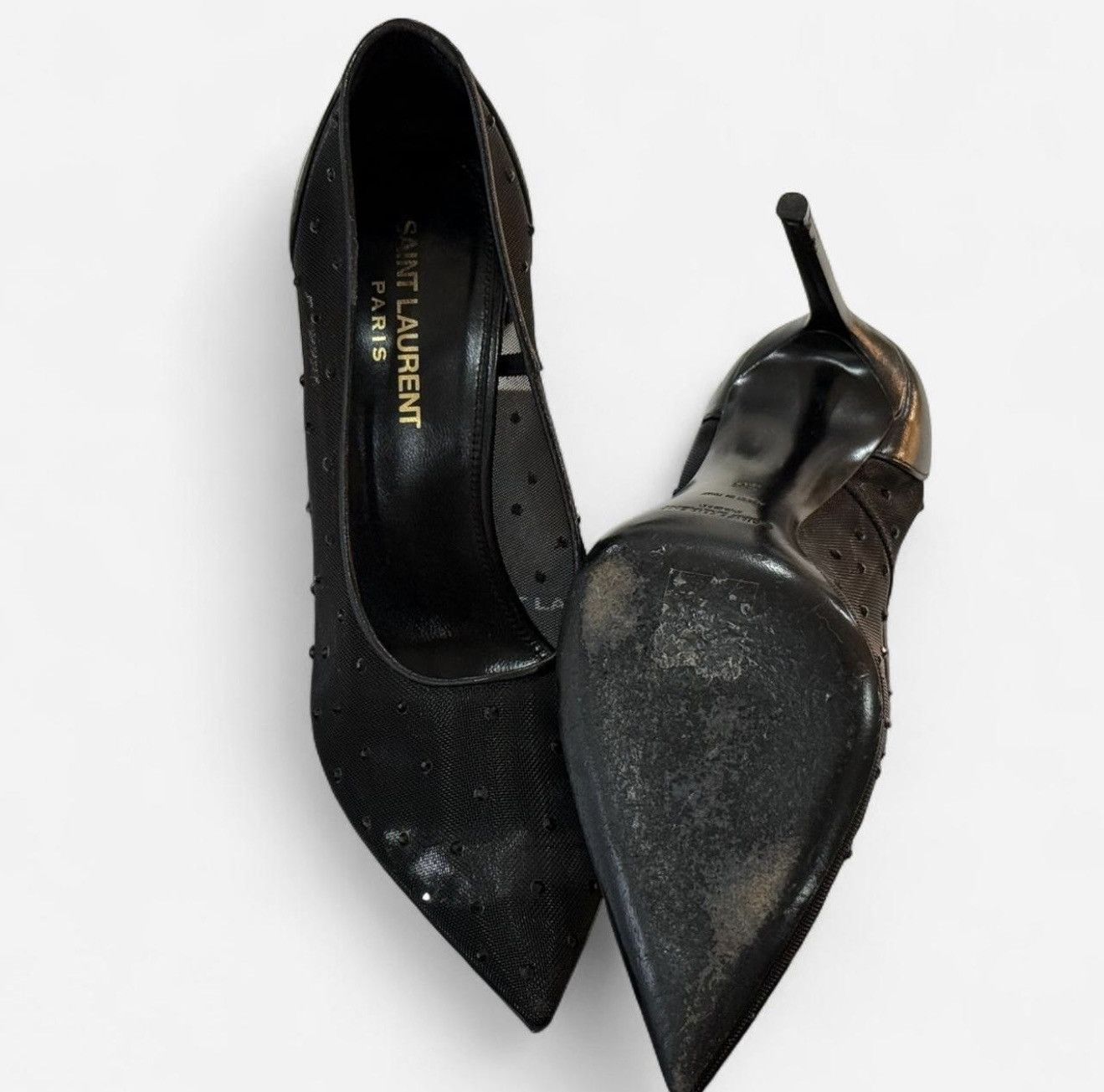 Saint Laurent Paris Saint Laurent sheer mesh heels Size US 5.5 / IT 35.5 - 7 Thumbnail