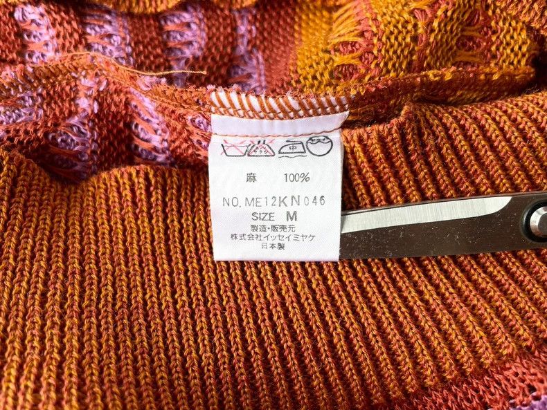 Issey Miyake Issey Miyake Orange-red linen knitted sweater Size M / US 6-8 / IT 42-44 - 8 Thumbnail