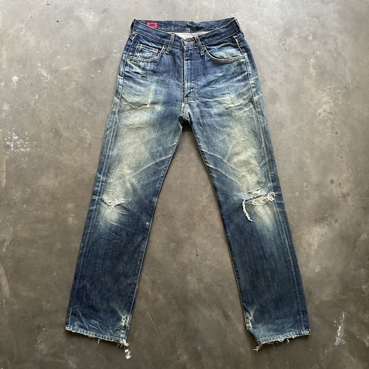 W28🔥 Vintage Edwin Sicks Distressed Denim Jean Pant