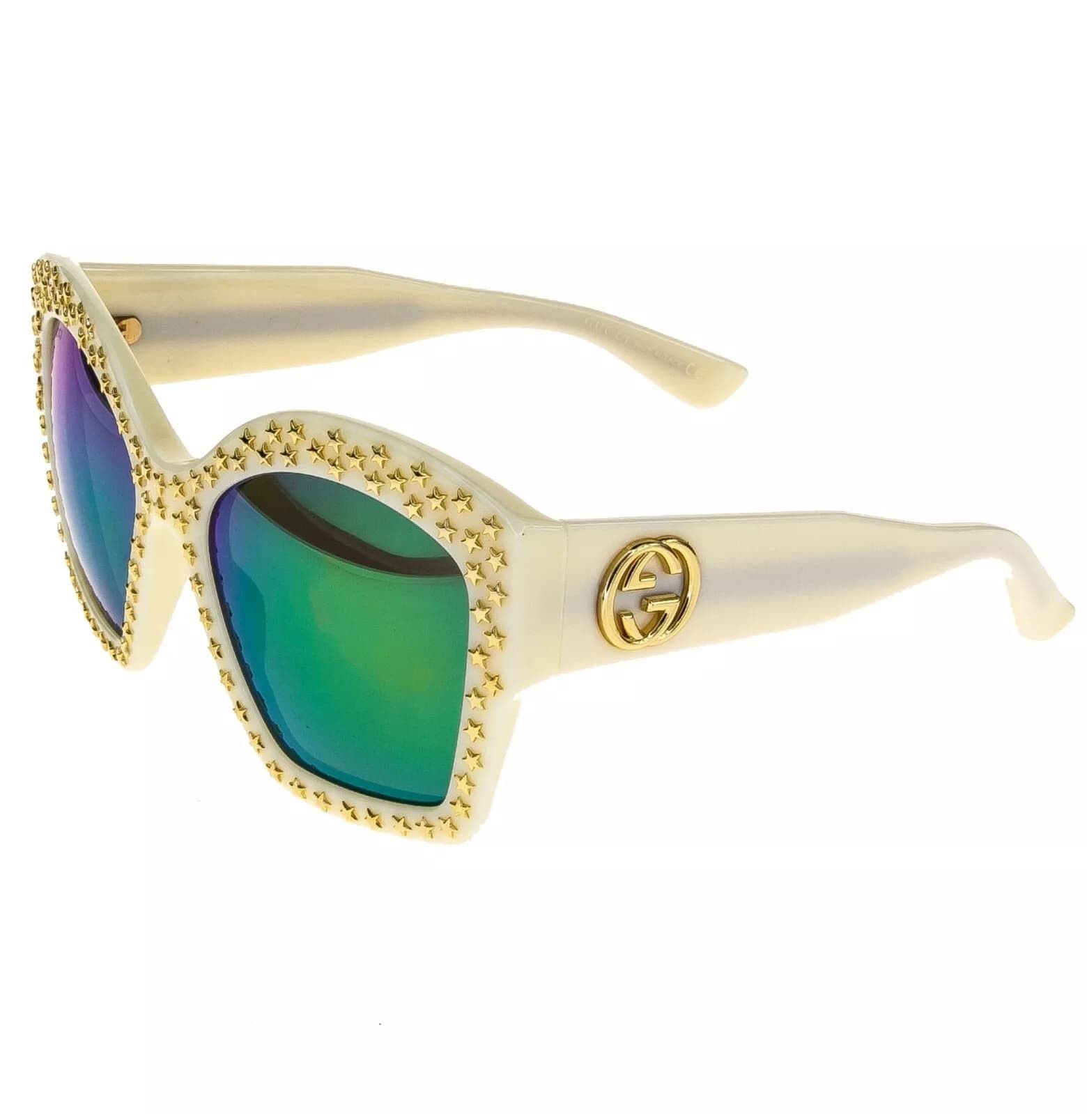 Gucci GUCCI Gold STAR Stud GG3870 Oversized Green Swift 3870 Size ONE SIZE - 4 Thumbnail