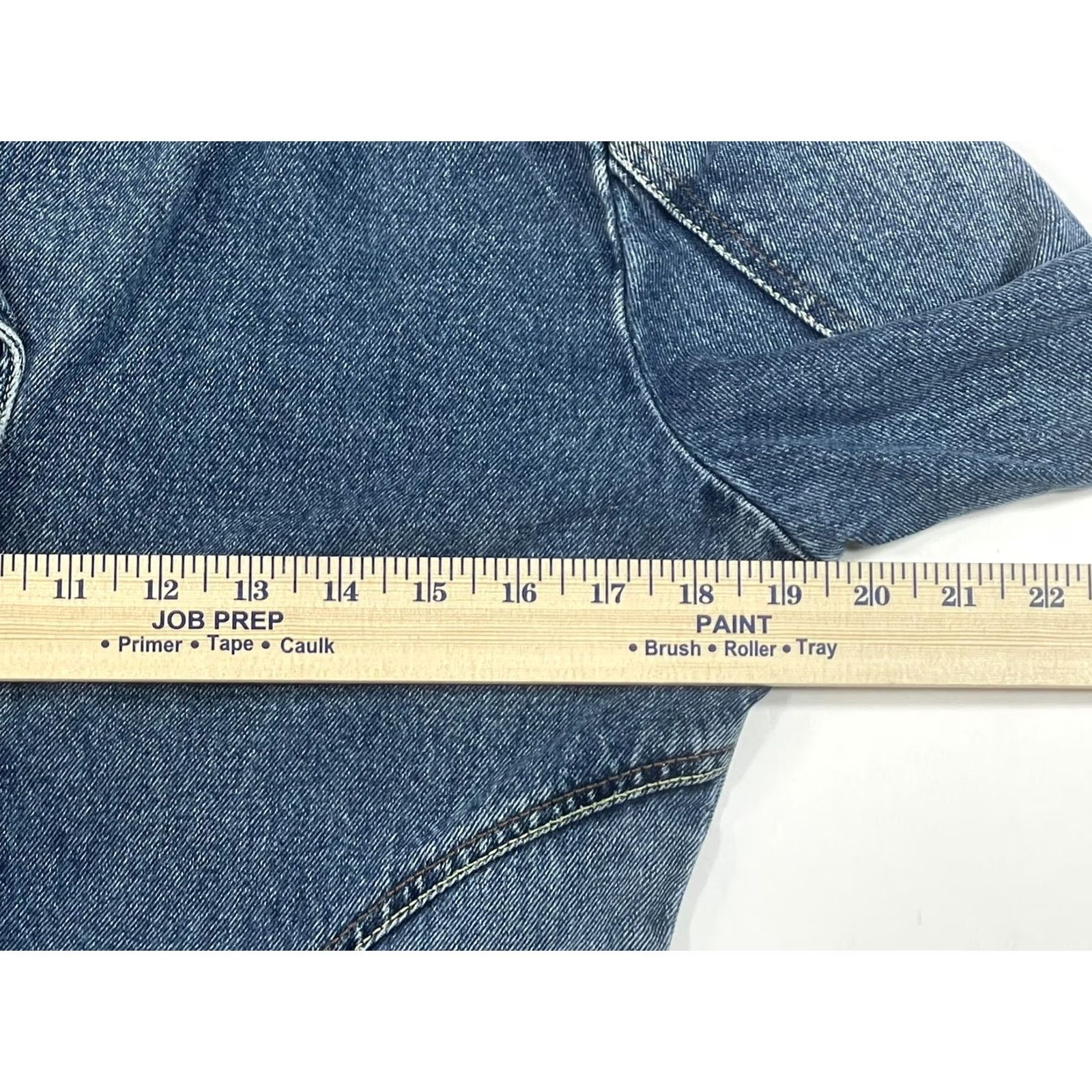 Denime Vitajean Blue Women Jacket Denim Jeans Button Front Pockets Size XL Casual Fall Winter Spring Vintage No Size 40" / US 18 - 7 Thumbnail