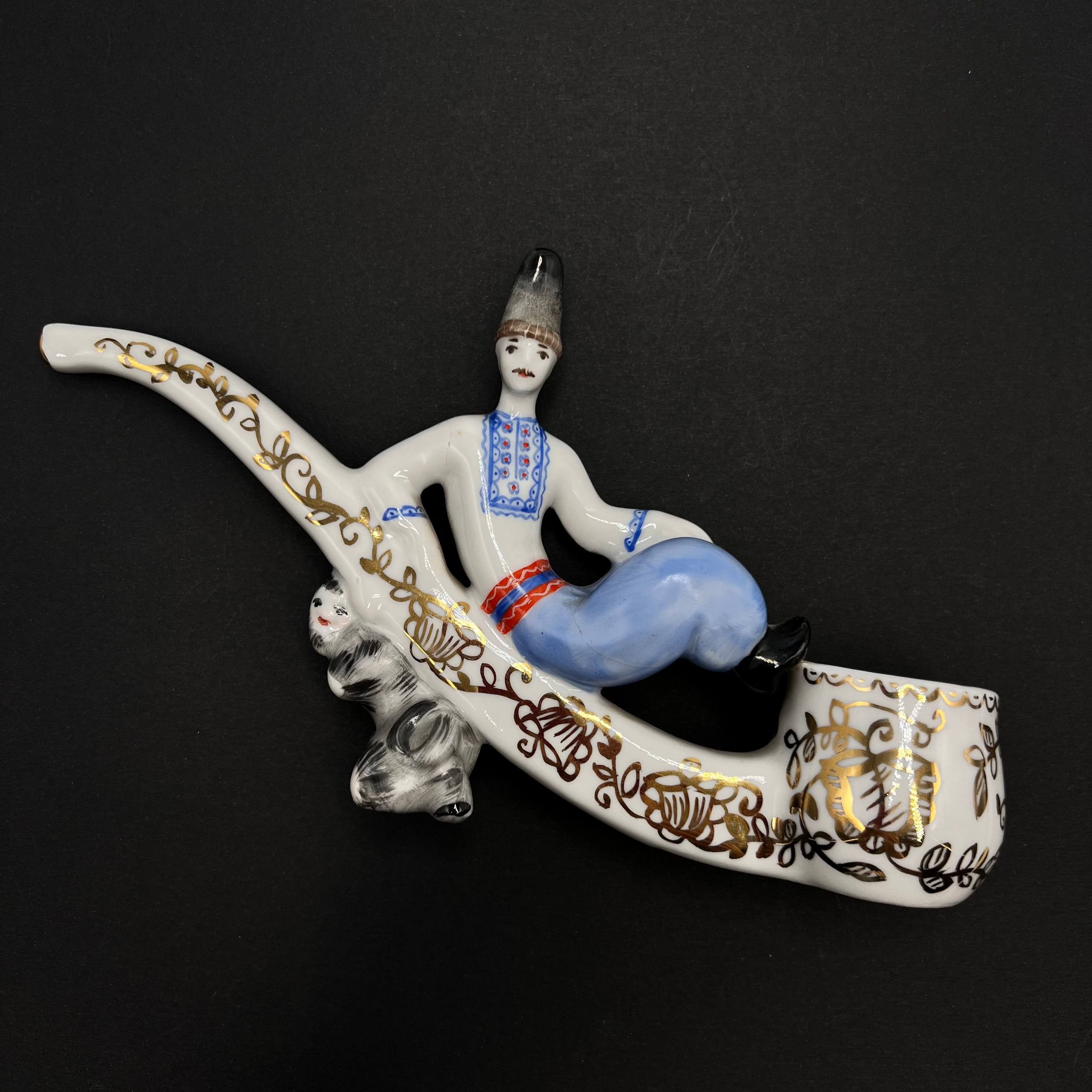 Vintage Vintage Ukrainian Porcelain Pipe Kozak Vakula Devil Size ONE SIZE - 2 Thumbnail
