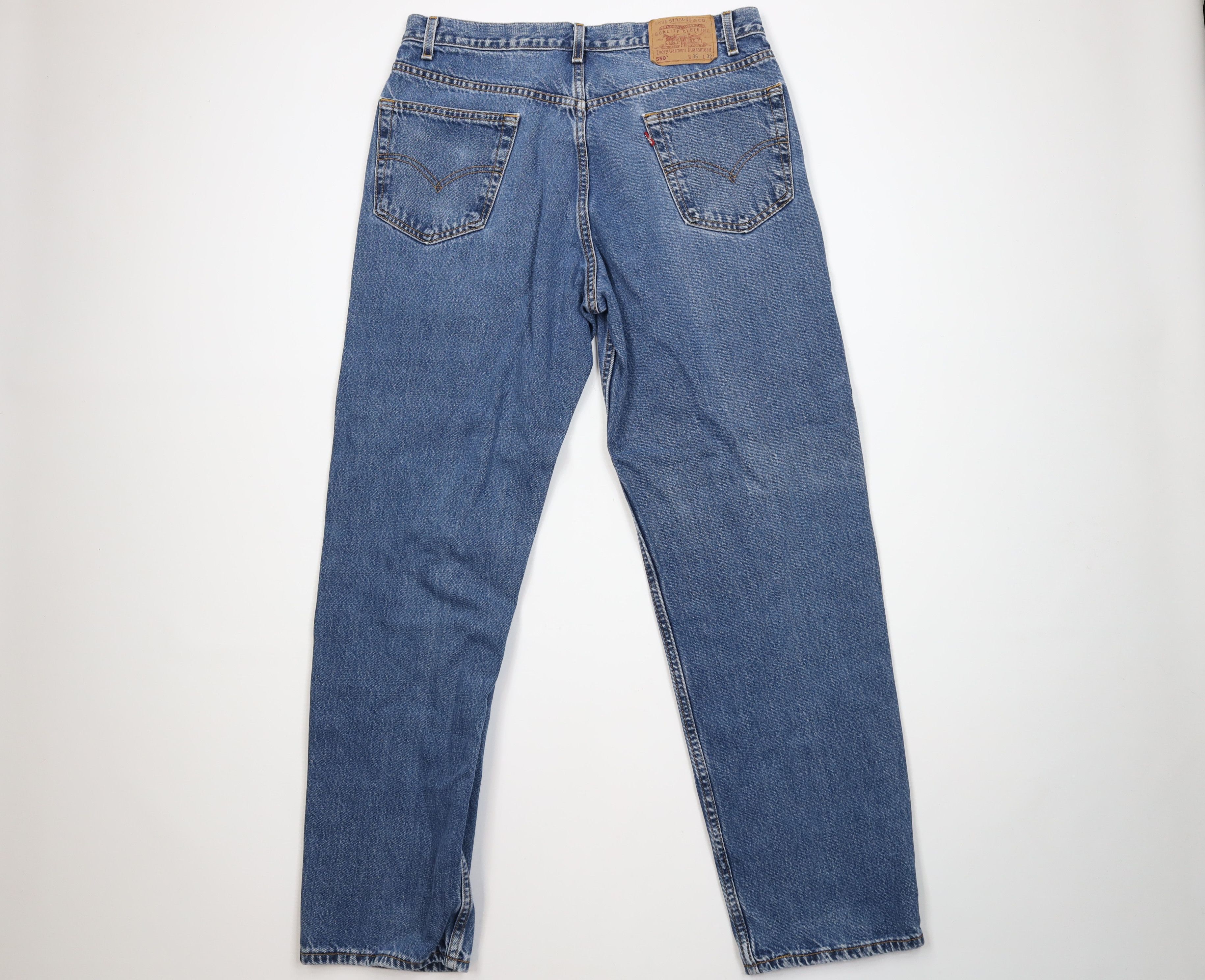 Levi's Vintage 90s Levis 550 Relaxed Fit Denim Jeans Blue Cotton Size US 36 / EU 52 - 10 Thumbnail