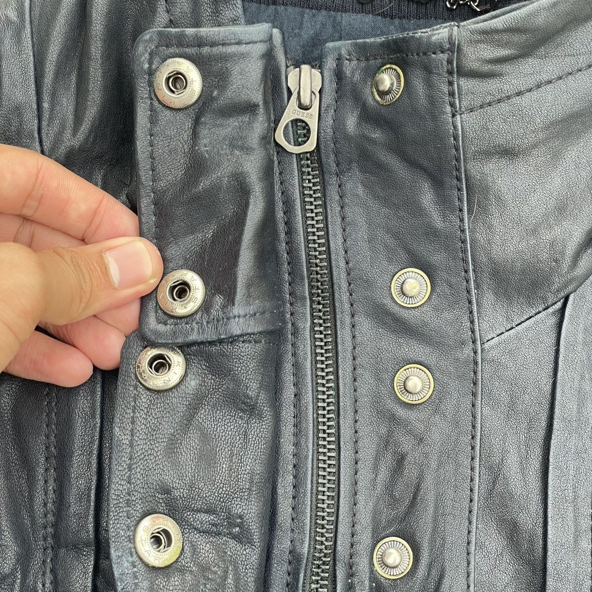 Guess “GUESS” AVANT GARDE TURTLE NECK LEATHER JACKET Size XS / US 0-2 / IT 36-38 - 8 Thumbnail