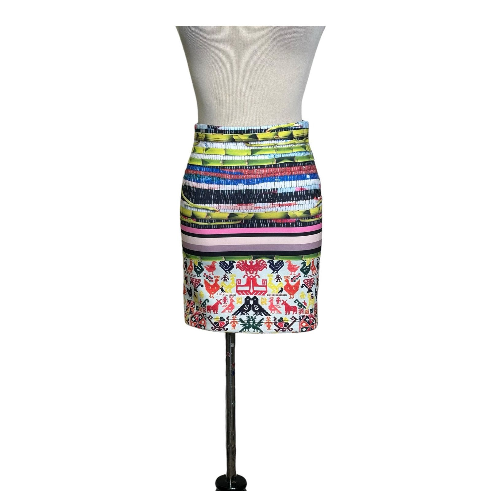 Clover Canyon CLOVER CANYON Surf Shack neoprene mini pencil skirt size XS Size 26" / US 2 / IT 38 - 13 Thumbnail