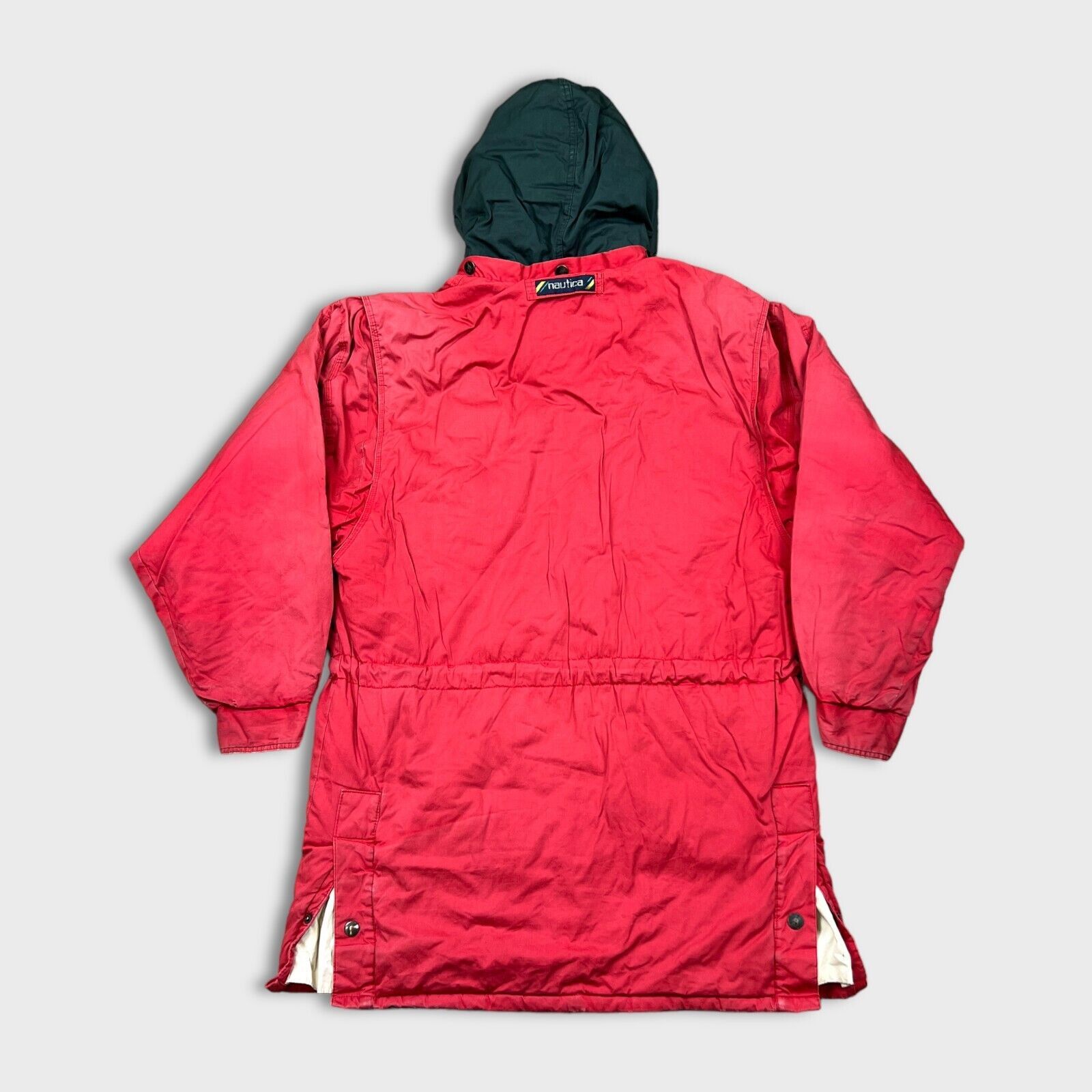Nautica × Vintage Vintage 90s Nautica Jacket Large Zip Faded Long Parka Coat Size US L / EU 52-54 / 3 - 4 Thumbnail