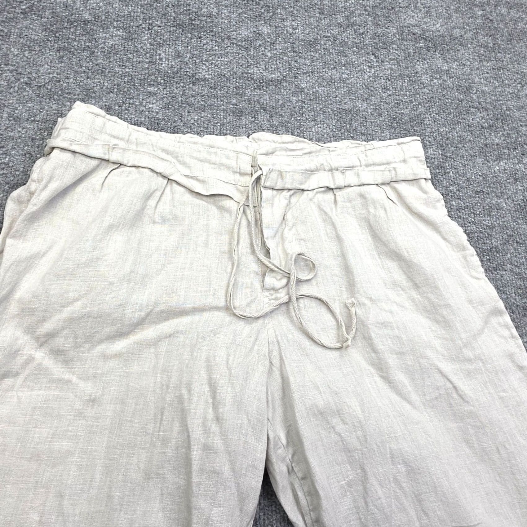 Johnny Was Johnny Was JW Los Angeles Linen Pants Women's Small Beige Drawstring Size 28" / US 6 / IT 42 - 3 Thumbnail