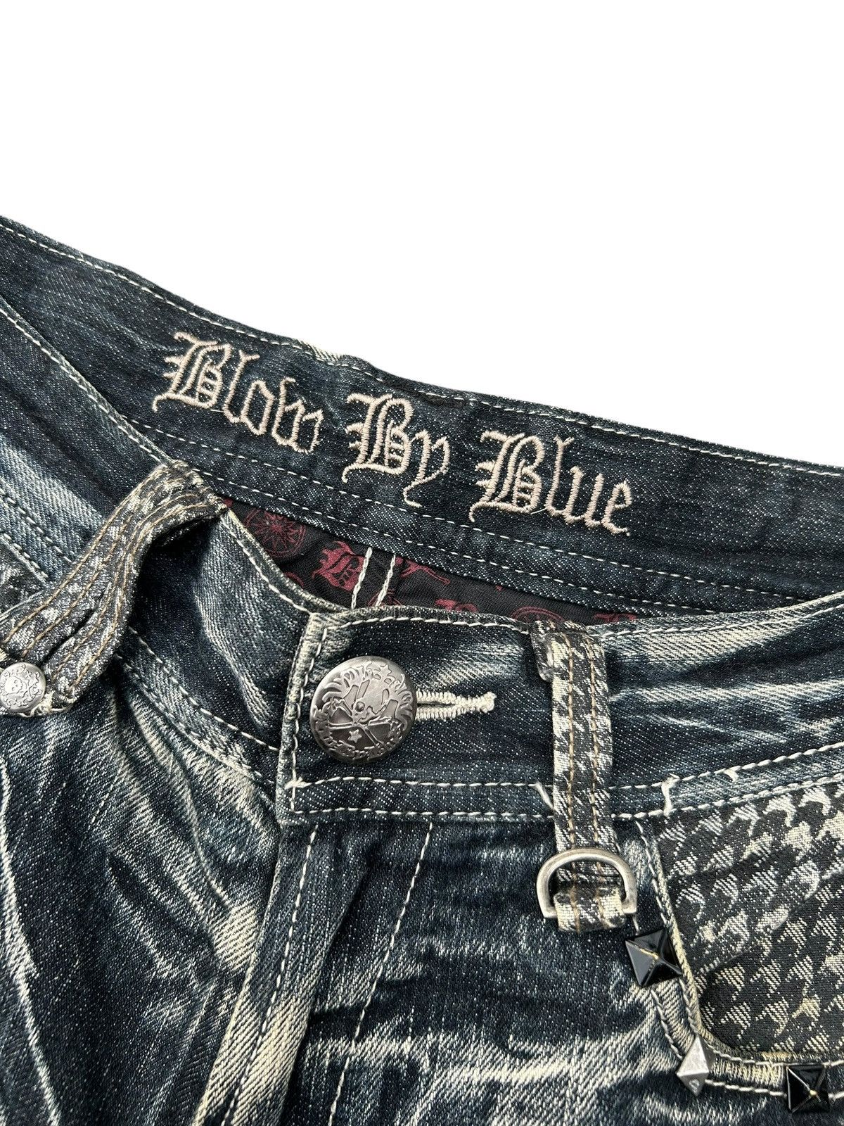 Seditionaries FLARE SKULL BLOW BY BLUE BUCKLE BACK PUNK DISTRESSED DENIM Size US 30 / EU 46 - 6 Thumbnail