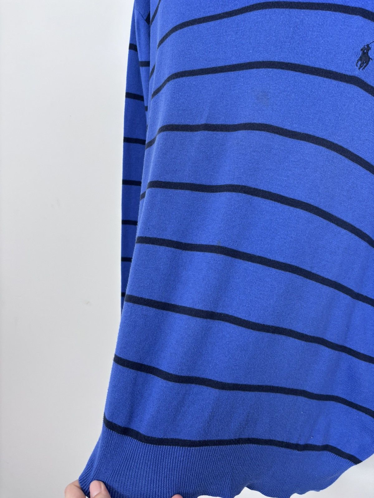 Polo Ralph Lauren Polo Ralph Lauren Men’s Blue Striped V-Neck Sweater Size US XL / EU 56 / 4 - 8 Thumbnail