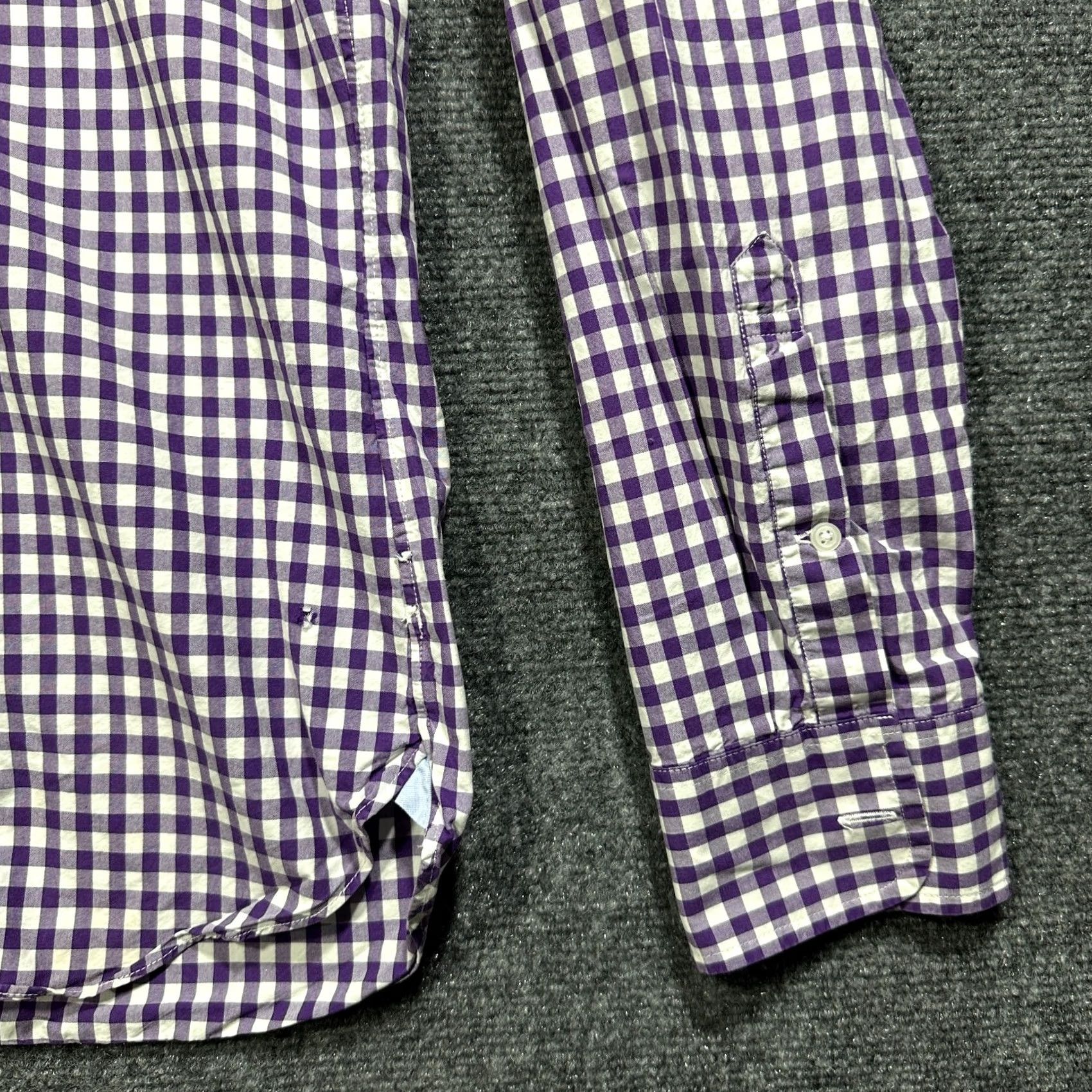 J.Crew J.CREW Shirt Mens L Slim Fit Button-Down Purple Gingham Check Cotton Pocket Button-Up Size US L / EU 52-54 / 3 - 5 Thumbnail
