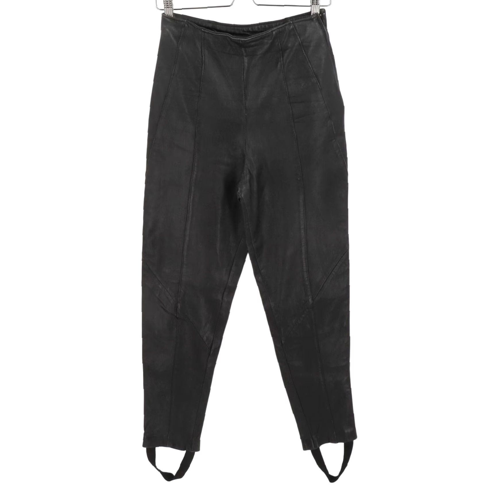 Vintage VINTAGE Wilsons Leather Women 8 Stirrup Pants Black Leather Straight Front 30" Inseam Size 30" / US 8 / IT 44 - 2 Thumbnail