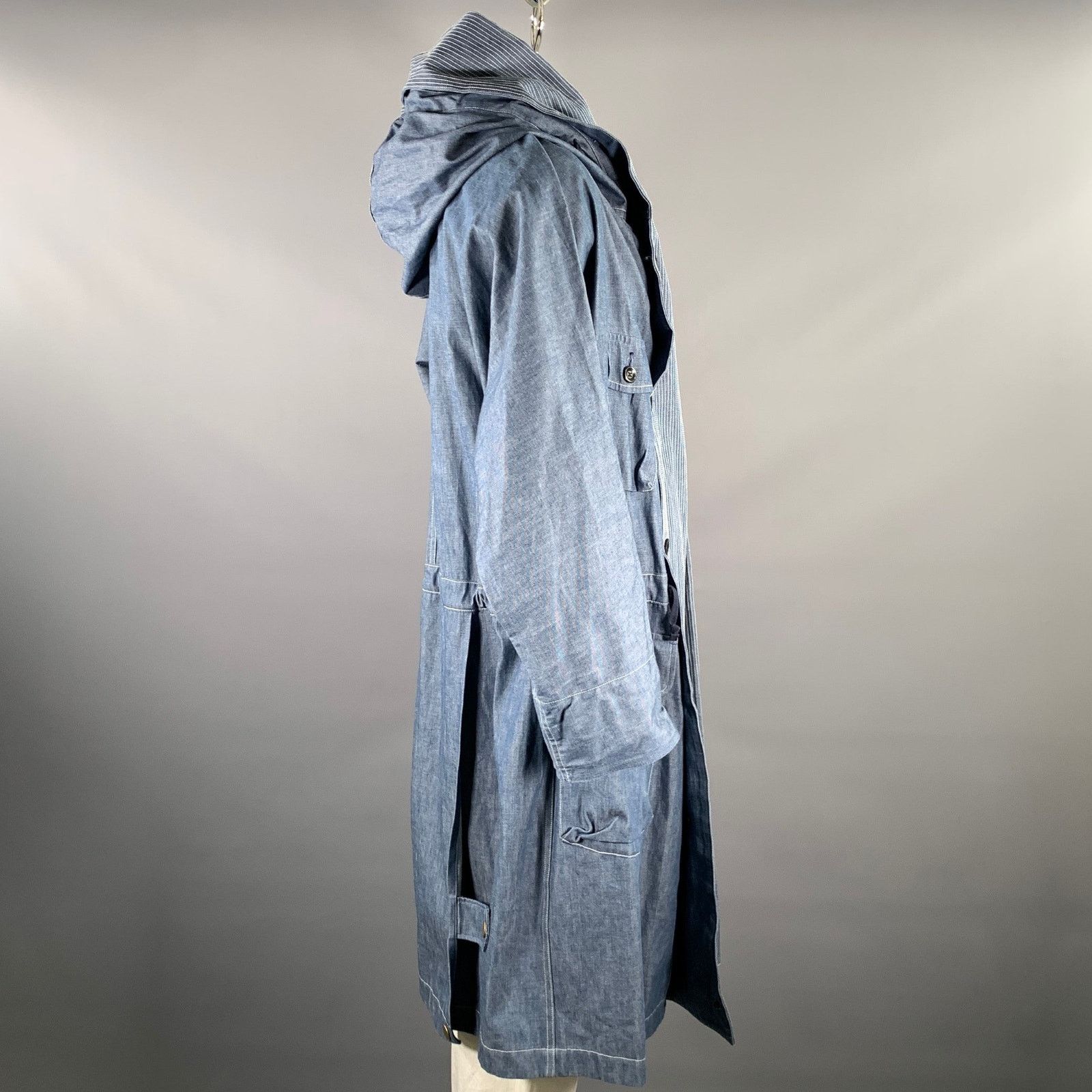 Kapital KAPITAL Size L Indigo Cotton Hooded Traggle Ring Coat Size US L / EU 52-54 / 3 - 3 Thumbnail
