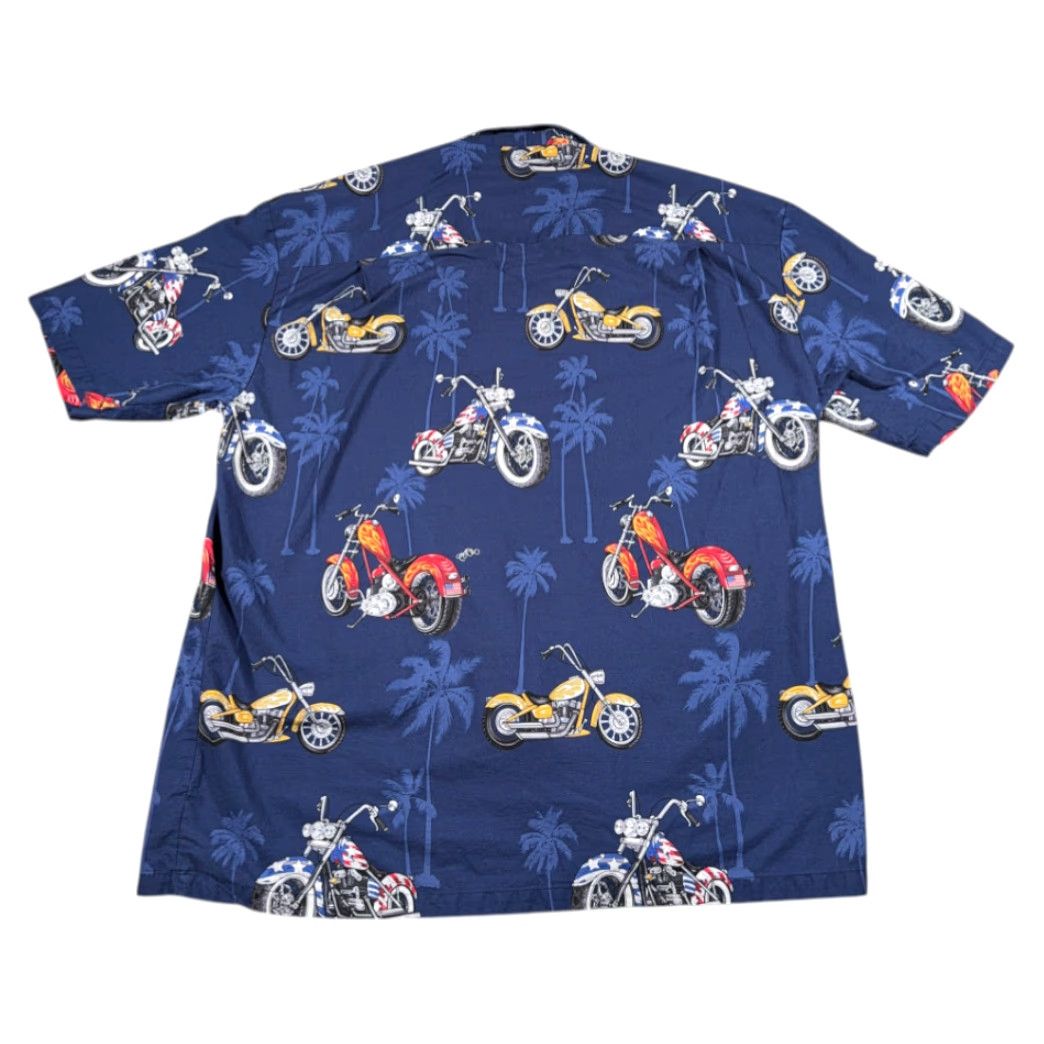 Vintage VINTAGE Pacific Legend Hawaiian Shirt Adult 2XL Blue Motorcycle USA 90s Shirt Mens Short Sleeve Cotton Button-Up Col Size US XXL / EU 58 / 5 - 3 Thumbnail