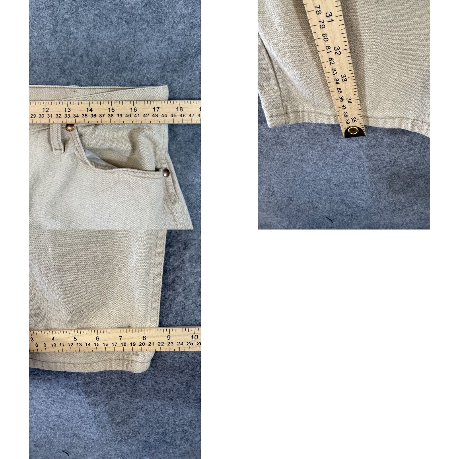 Wrangler Wrangler Jeans Mens 35X36 Beige Straight Leg Western Outdoors Workwear Pockets Cowboy Size US 35 - 9 Thumbnail