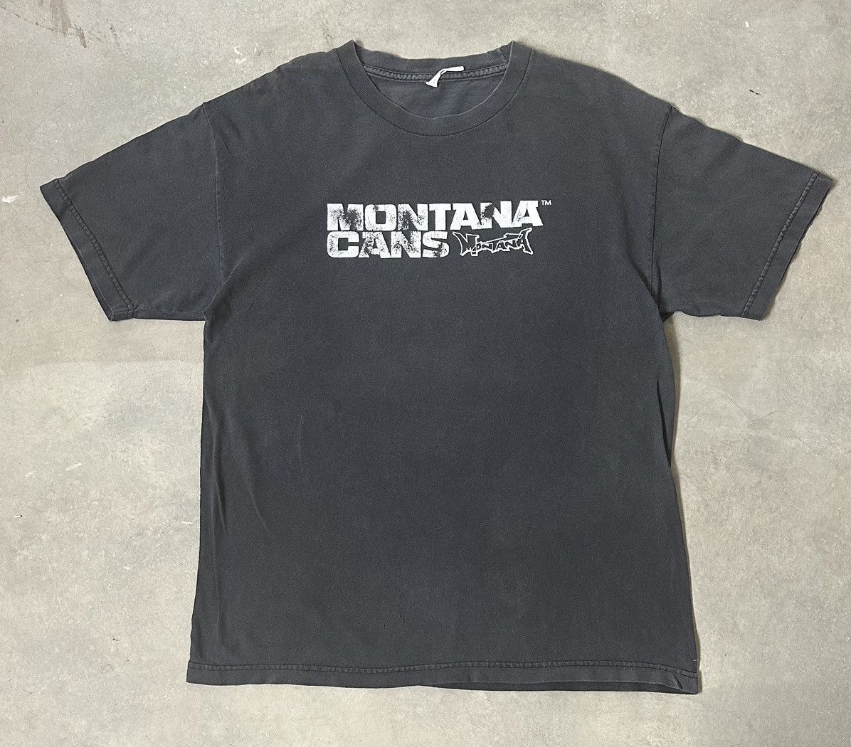 VINTAGE MONTANA CANS SPRAY PAINT GRAFITTI WELL FADED TEE