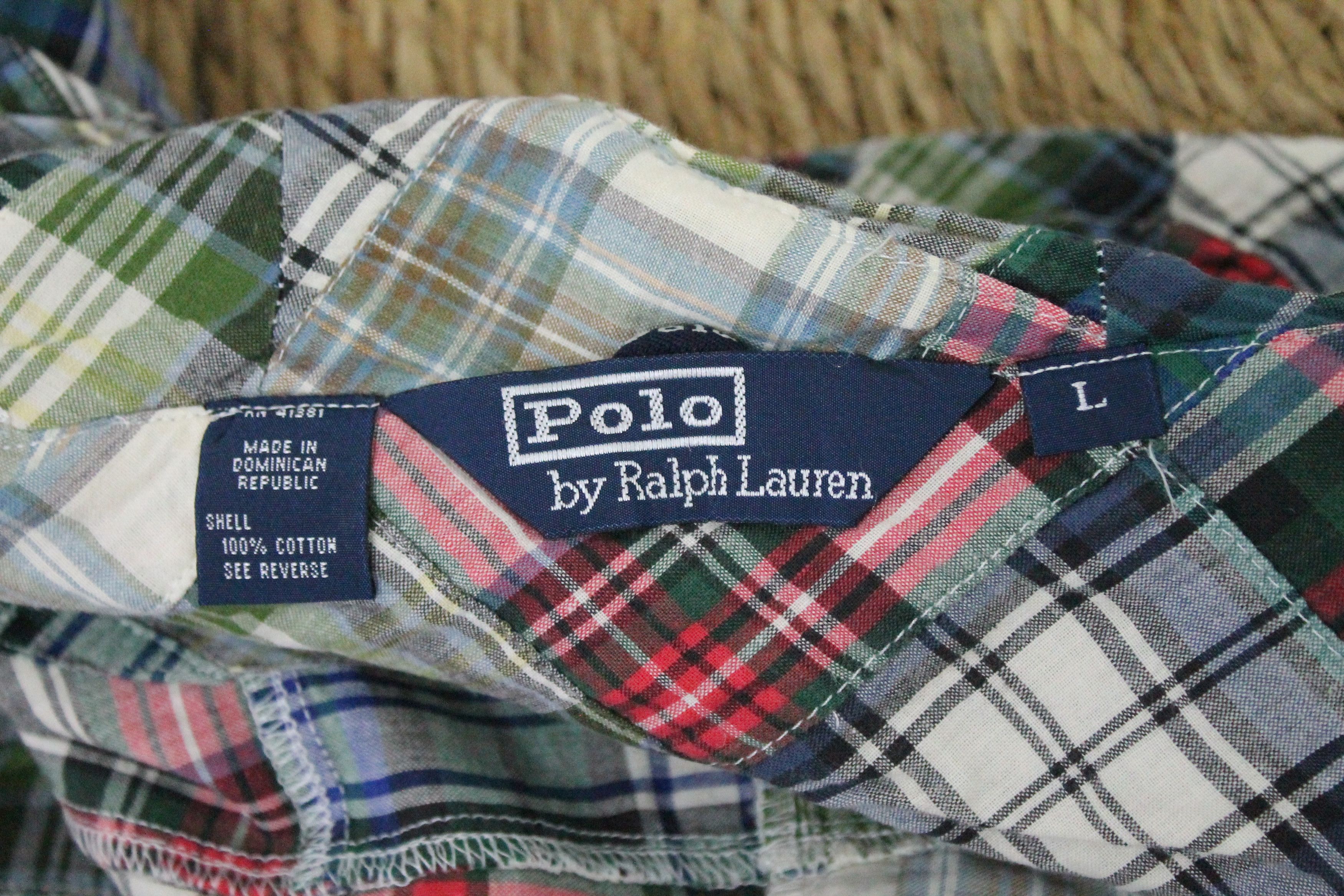 Polo Ralph Lauren Vintage POLO RALPH LAUREN Madras Hoodie Patchwork. Size US L / EU 52-54 / 3 - 10 Thumbnail