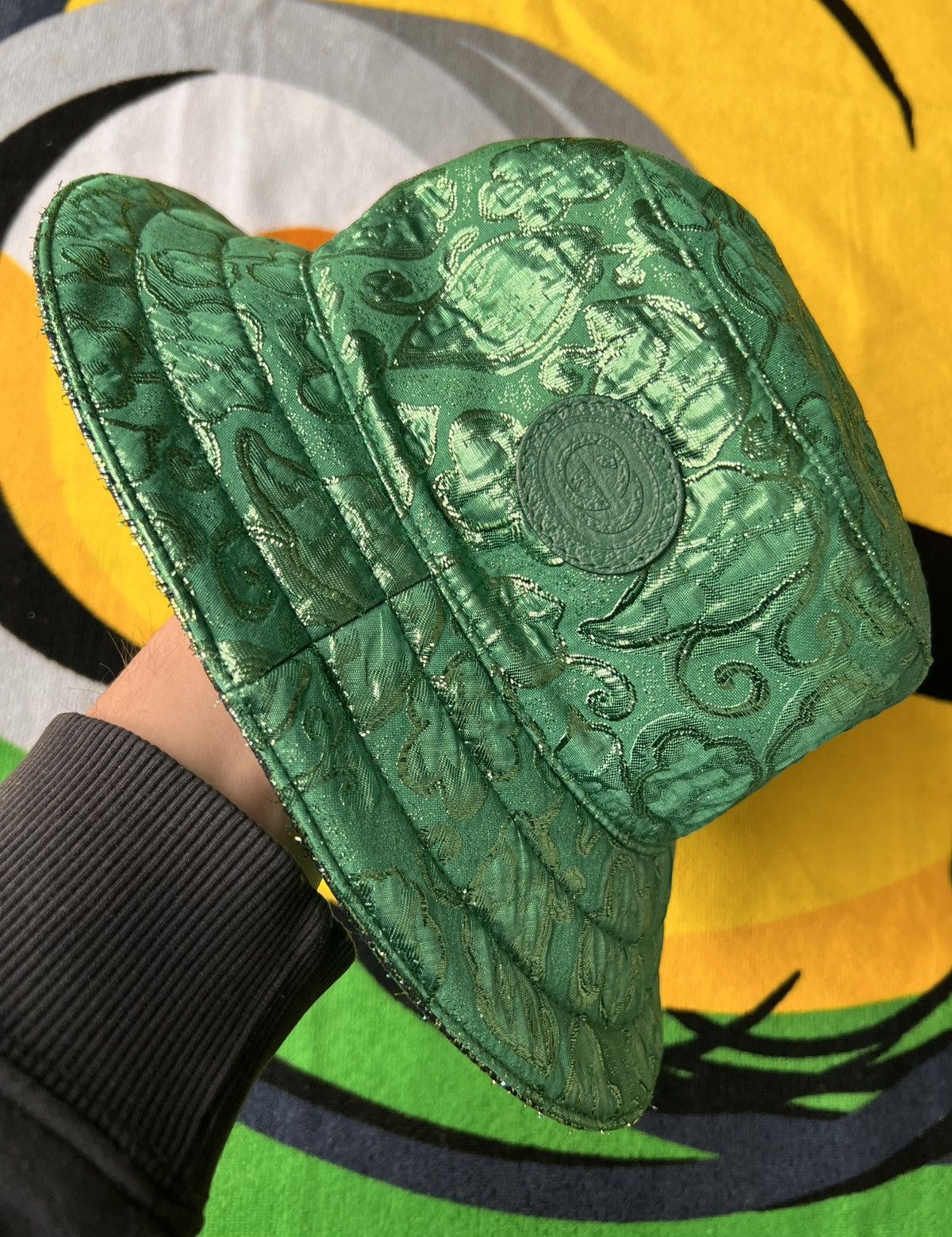 Gucci Gucci Pile Jacquard Bucket Hat Reseda/Dark Green monogram Size ONE SIZE - 12 Thumbnail