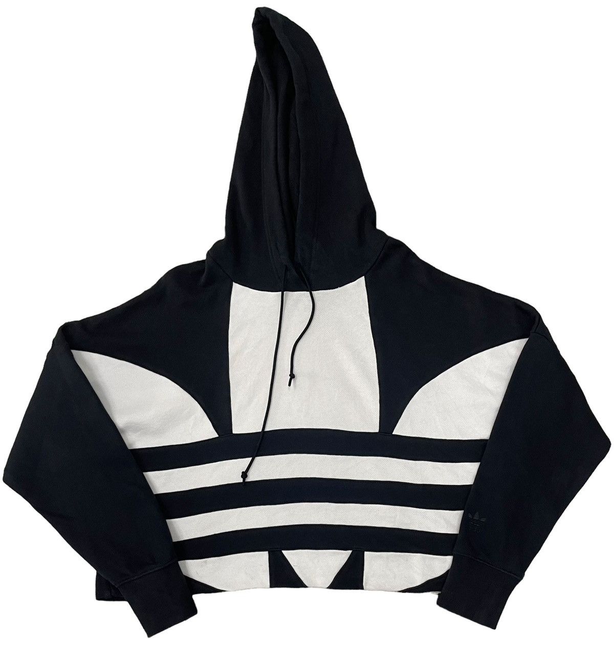 Adidas RARE ADIDAS BIG LOGO CROP HOODIE Size L / US 10 / IT 46 - 3 Thumbnail