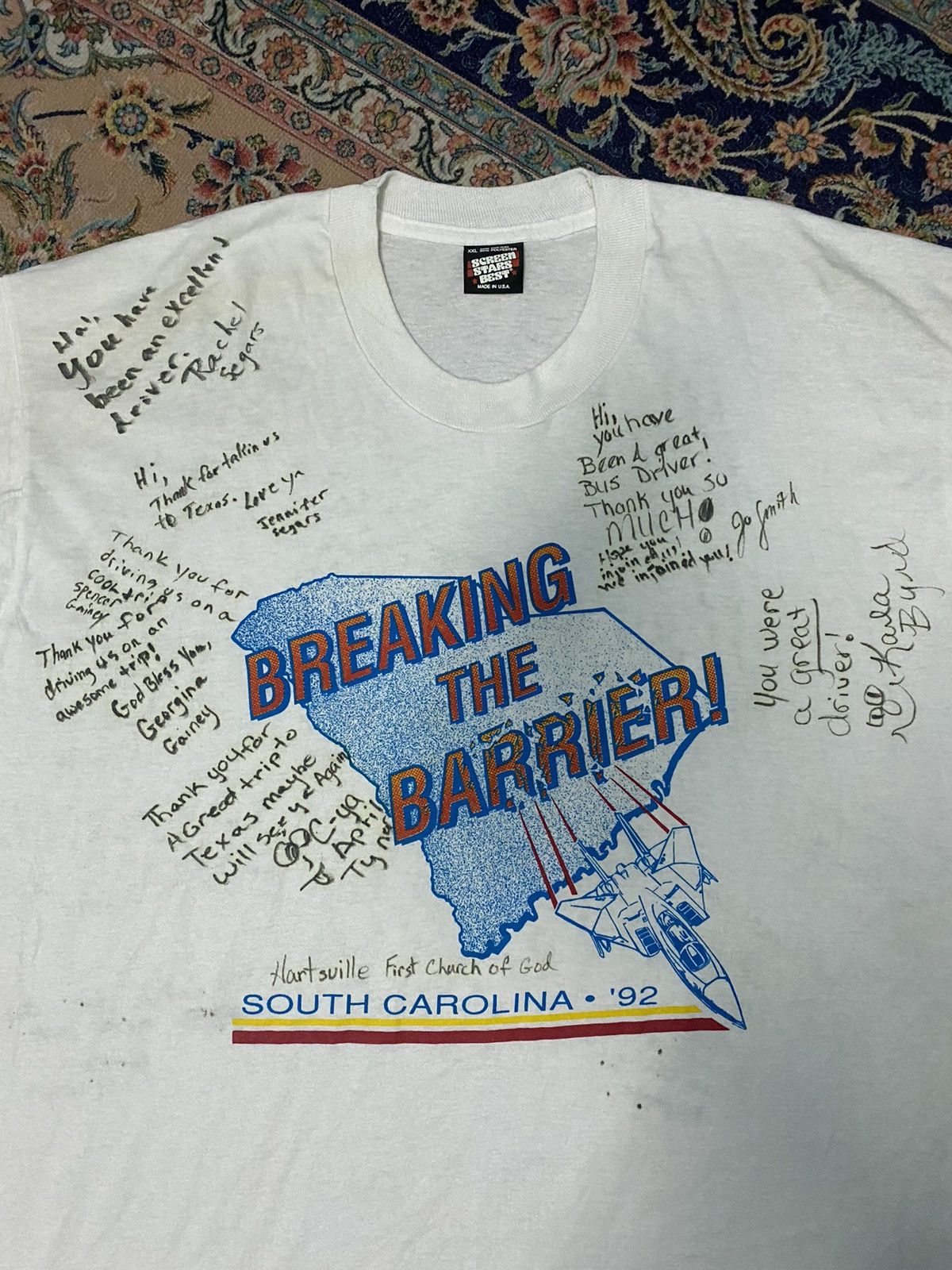 Vintage Vintage south carolina 1992 With Utografh Pilot 🚀 Size US XXL / EU 58 / 5 - 4 Thumbnail
