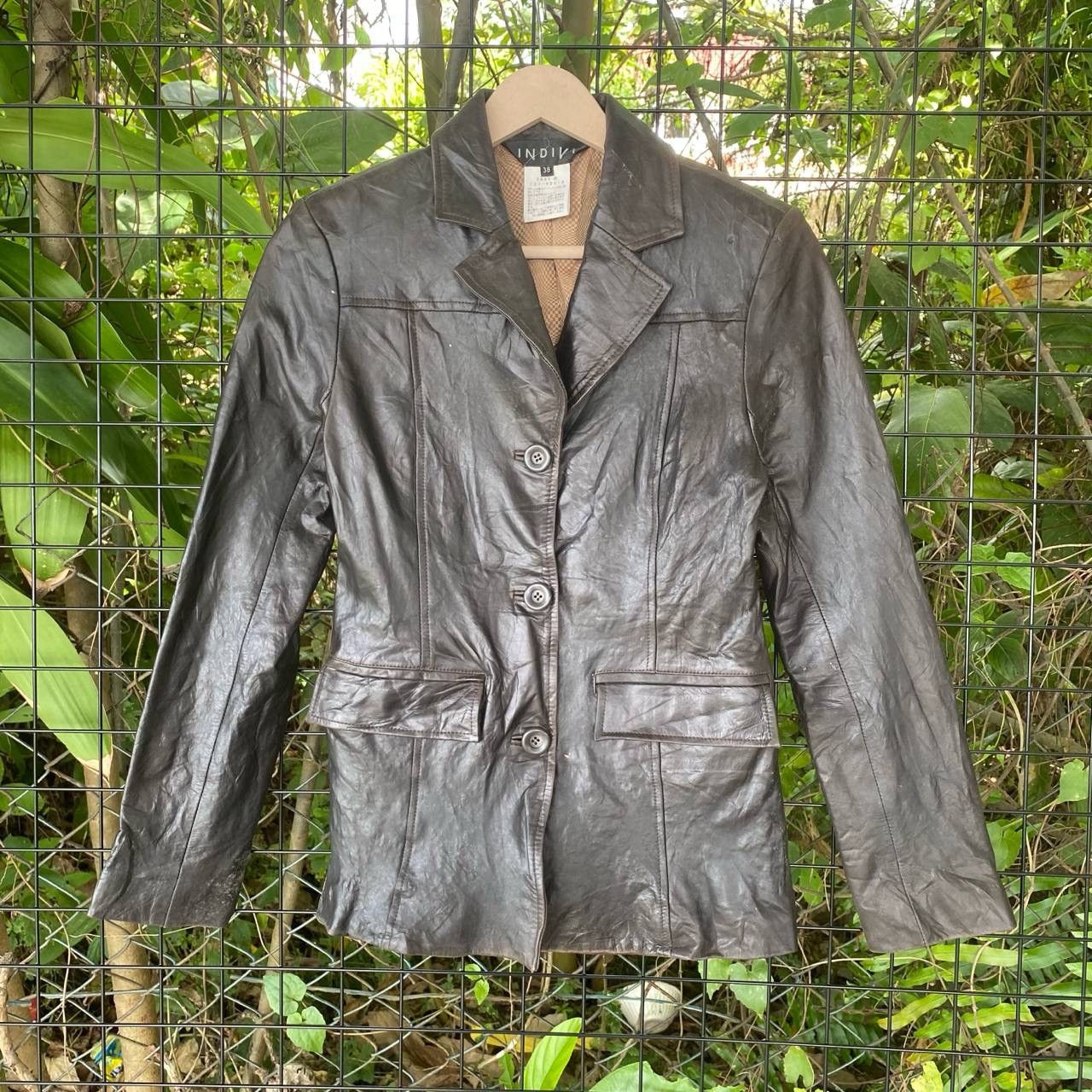 Leather × Vintage Vtg Indiv Leather Coat Jacket Size S / US 4 / IT 40 - 1 Thumbnail