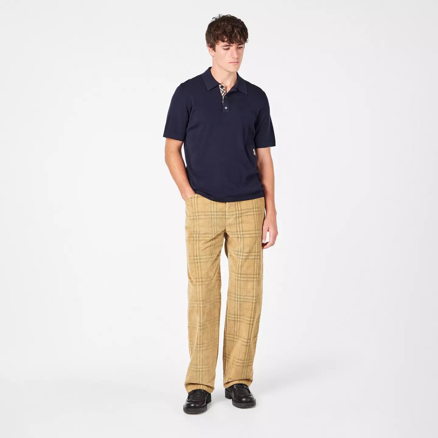 Burberry o1g2r1mq0426 Check Straight Leg Trousers in Sand Size US 36 / EU 52 - 3 Thumbnail