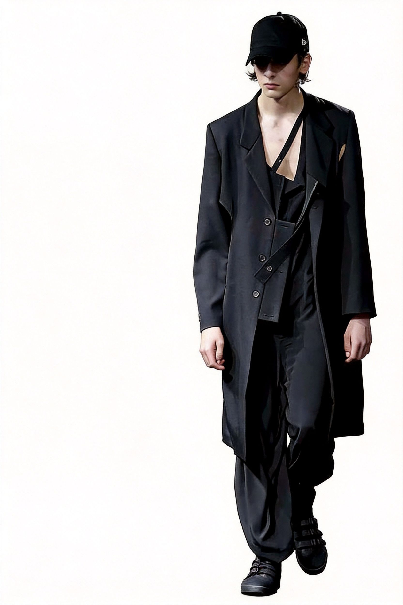 Yohji Yamamoto 19ss Hollow-Out Coat/ in Black, Men's