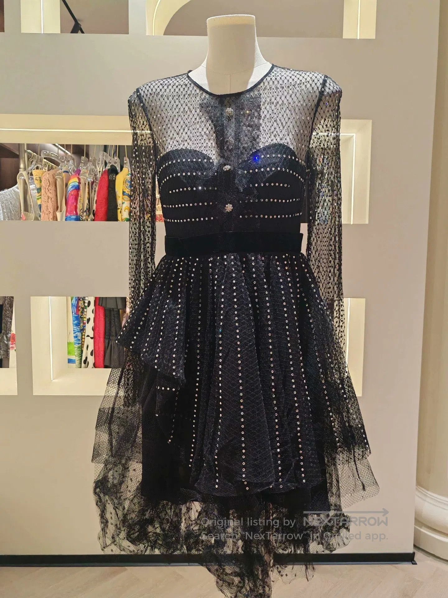 Philosophy di Lorenzo Serafini Philosophy Black Sequin Lace Dress. Size XXS / US 00 / IT 34 - 1 Thumbnail