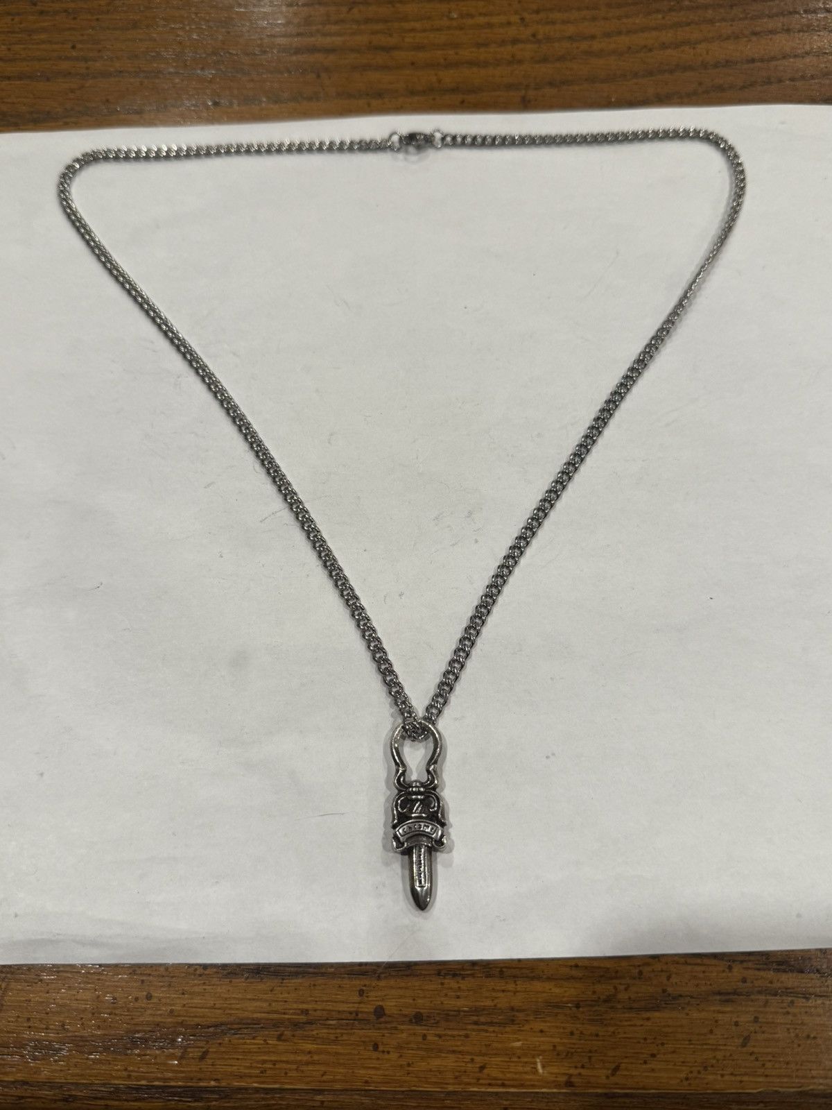 Chrome Hearts Chrome Hearts Dagger Pendant Cuban Link Chain Necklace 925 Size ONE SIZE - 6 Thumbnail
