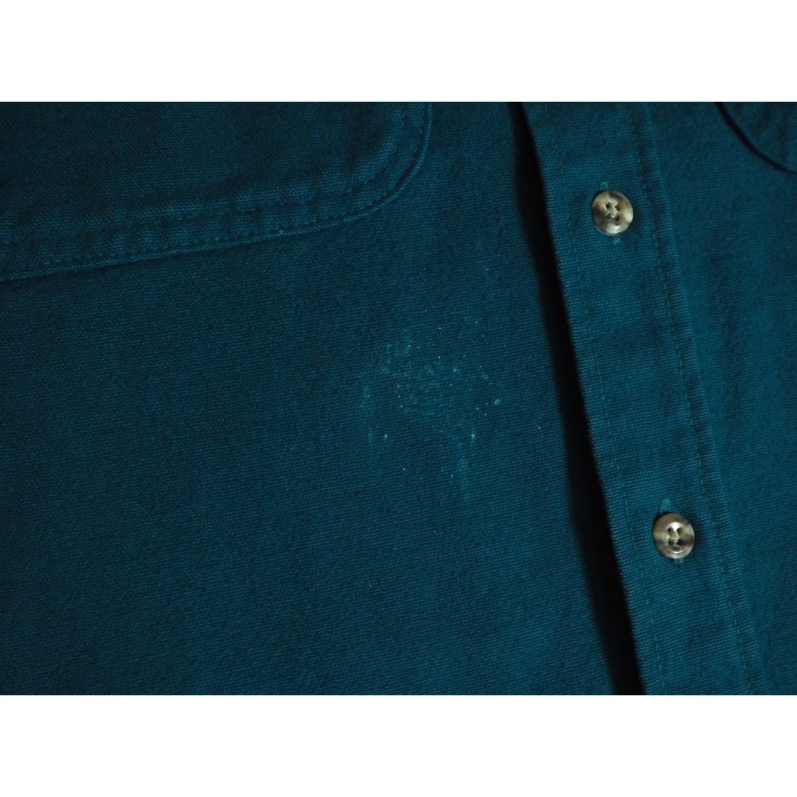 Altea VINTAGE 70s Private Property Shirt Teal Blue Chamois Cloth Pocket USA Mens M Long Sleeve Button-Front Cotton Grunge Casual Decade 1970s US Size US M / EU 48-50 / 2 - 8 Thumbnail