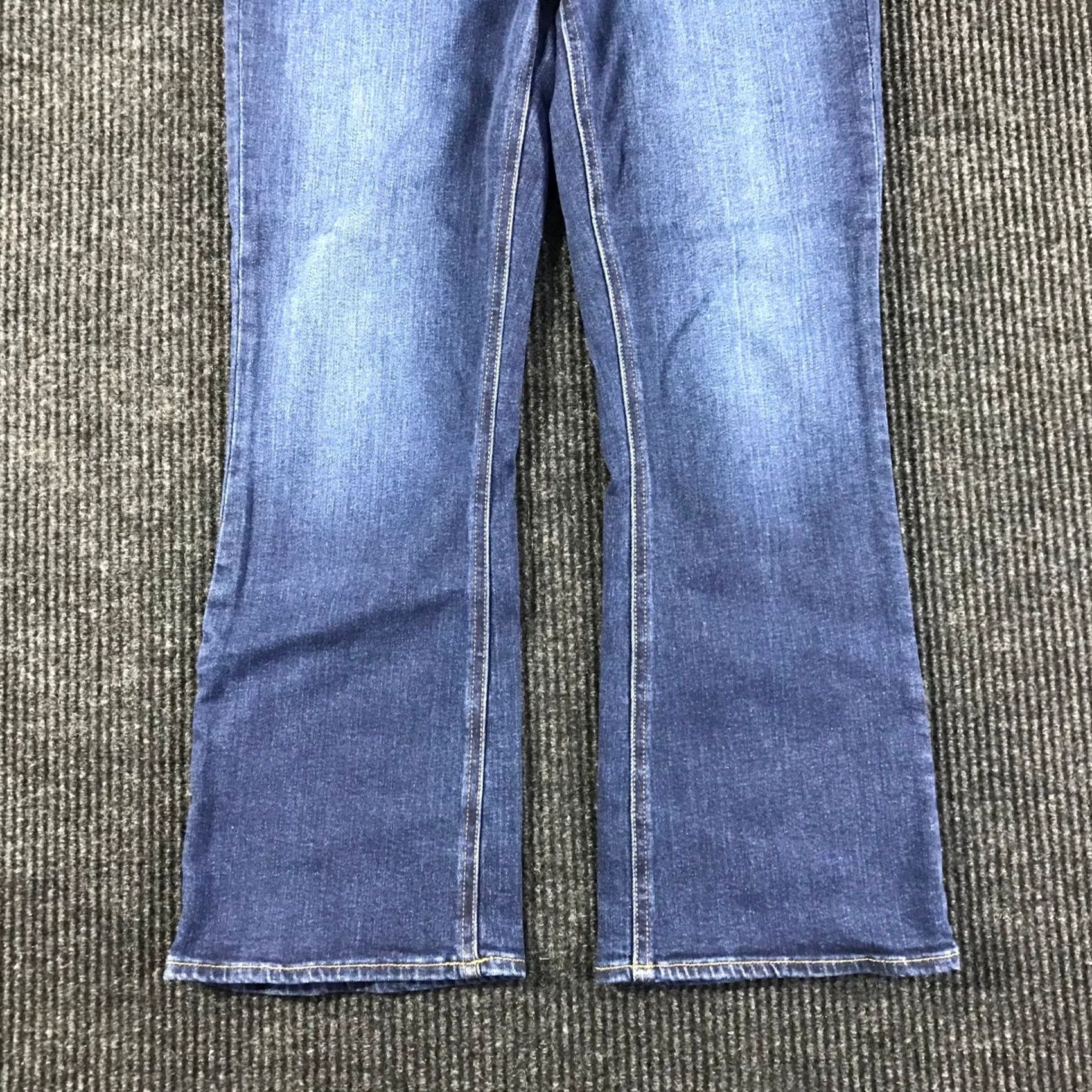 Quince Quince Women High Rise Flare Jeans Dark Wash Blue Organic Cotton Stretch Size 28 Jeans Size 28" / US 6 / IT 42 - 3 Thumbnail