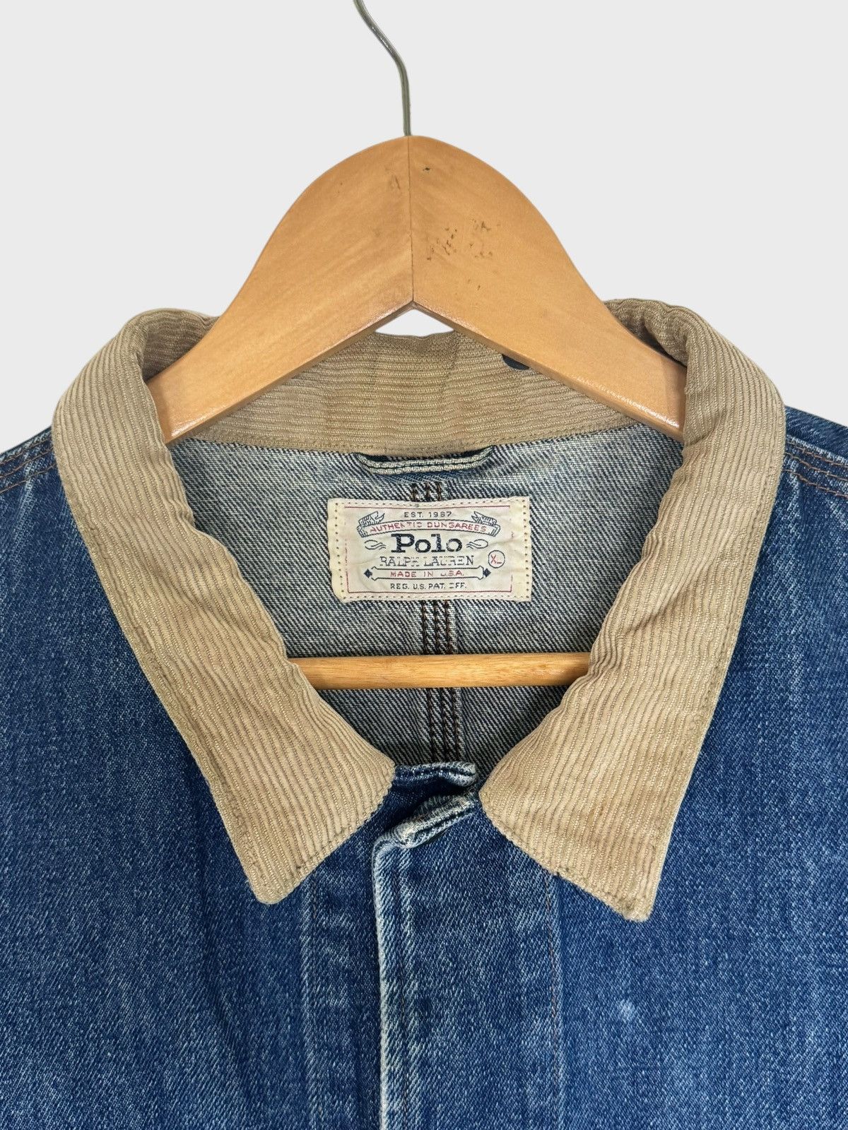 Polo Ralph Lauren Vintage Ralph Lauren Denim Jacket Corduroy Collar Kanye West Size US L / EU 52-54 / 3 - 6 Thumbnail