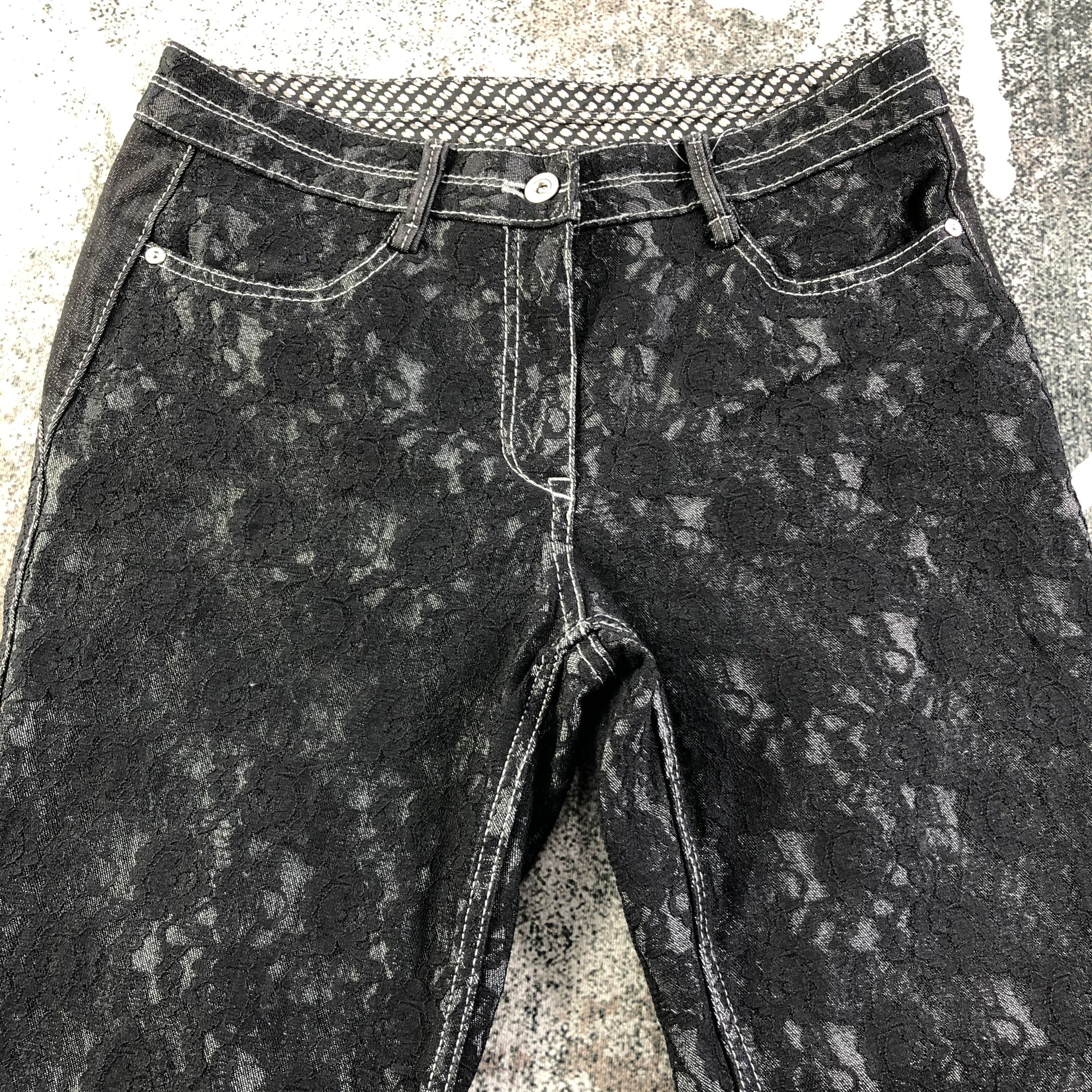Japanese Brand Japanese Brand GK Jeans Black Flora Skinny Denim KJ1582 Size 29" - 3 Thumbnail