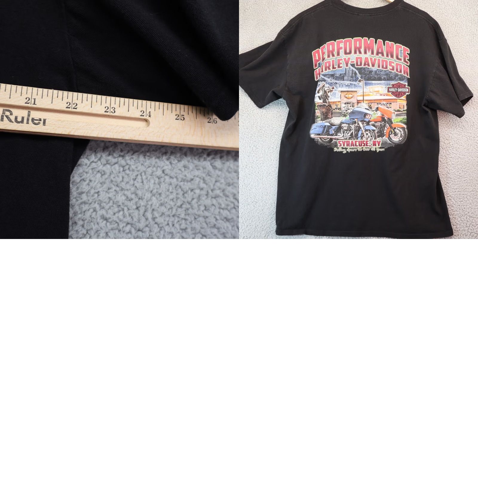 Harley Davidson Harley-Davidson XL Shirt Black Cotton Graphic Print Crew Neck Short Sleeve Mens T-Shirt Motorcycle Size US XL / EU 56 / 4 - 8 Thumbnail