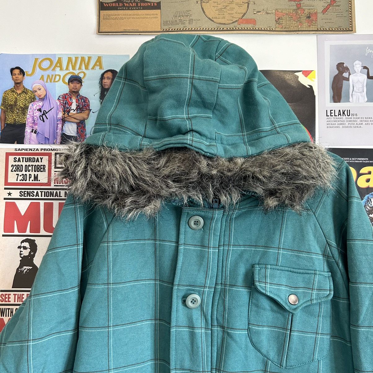 Alphanumeric Vintage Alpha Numeric Green Checkered Hoodie Jacket Size US L / EU 52-54 / 3 - 3 Thumbnail