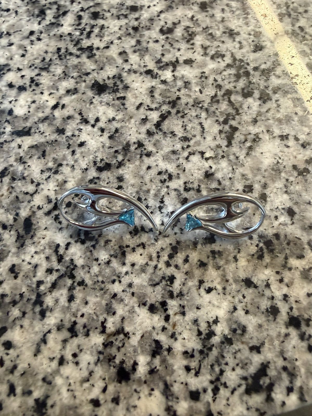 Other 77Industry Futuristic Gemstone Silver Earrings Size ONE SIZE - 3 Thumbnail