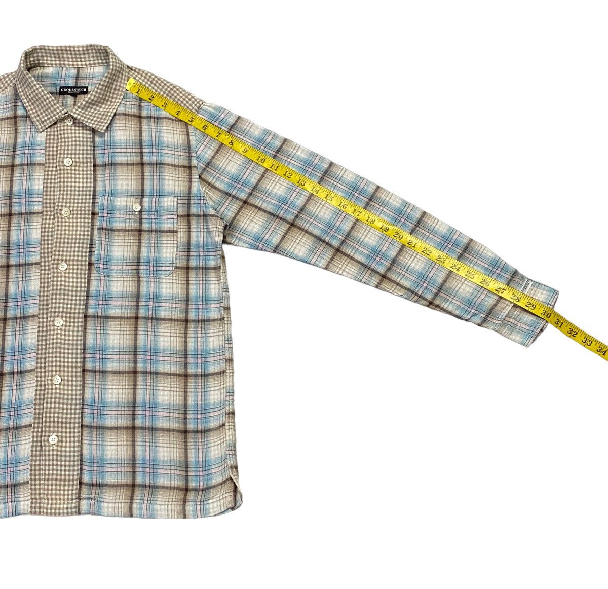 GOODENOUGH × Japanese Brand Goodenough Spellout Checked Shirt Button Ups Size US M / EU 48-50 / 2 - 8 Thumbnail