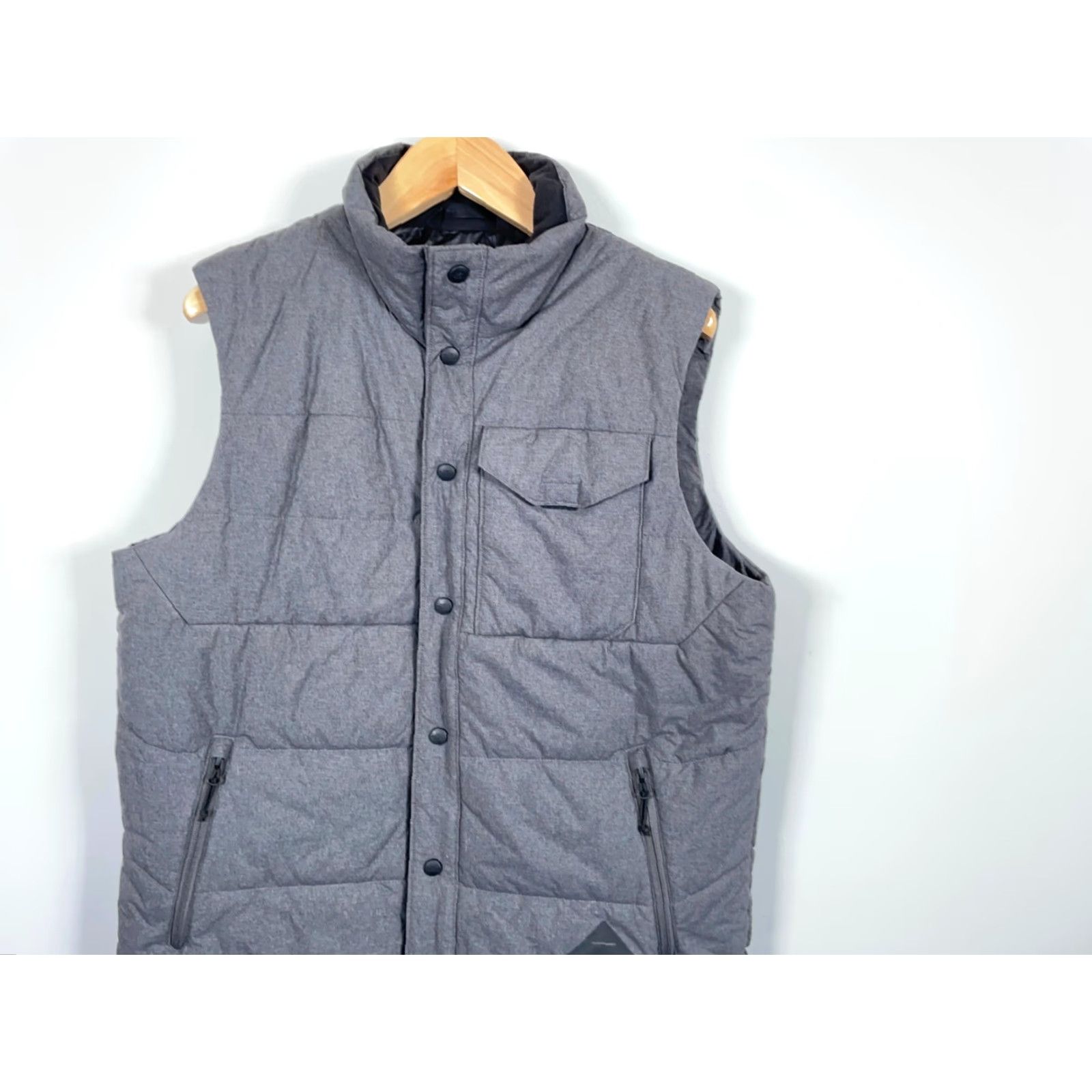 The North Face The North Face Puffer Vest Mens Large Gray Nylon Snap Button Insulated Vest Size US L / EU 52-54 / 3 - 4 Thumbnail