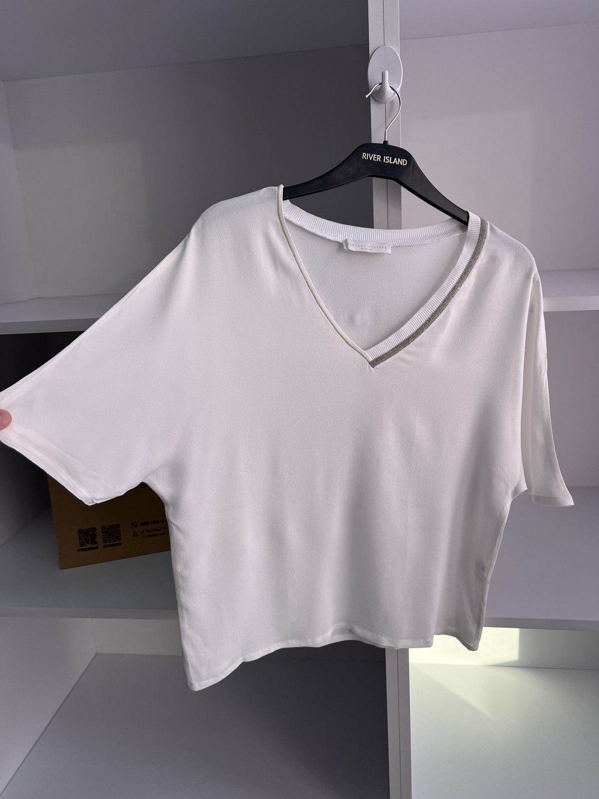 Designer × Fabiana Filippi × Vintage Vintage Fabiana Filippi White Designer White Blouse Size XS / US 0-2 / IT 36-38 - 8 Thumbnail