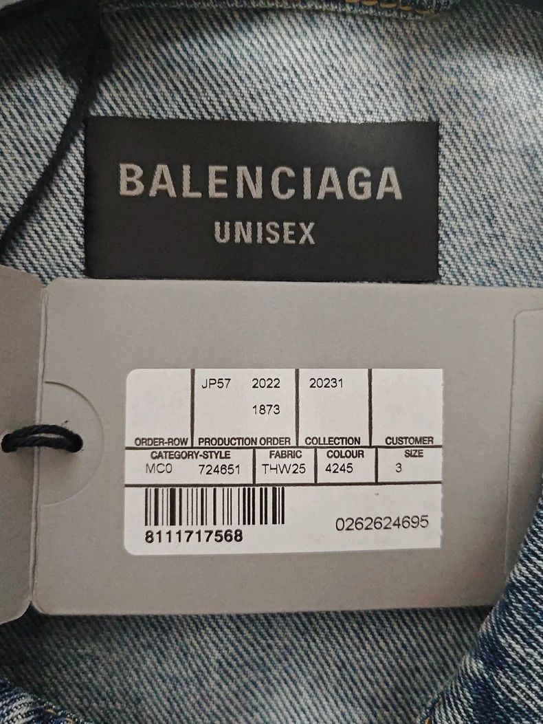 Balenciaga Balenciaga Denim Jacket with Distressed Wash-2506 Size US L / EU 52-54 / 3 - 4 Thumbnail
