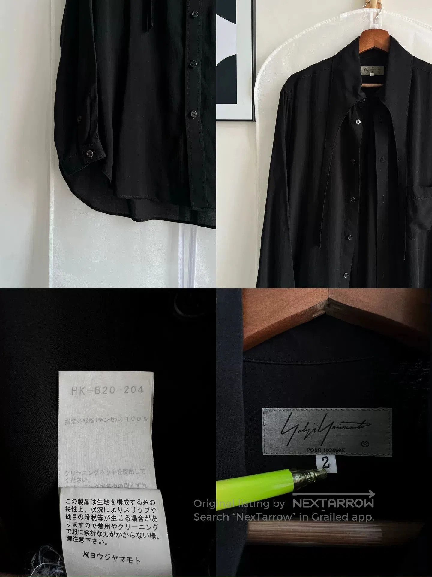 Yohji Yamamoto Yohji Yamamoto Black Tencel Shirt. Size US M / EU 48-50 / 2 - 9 Thumbnail
