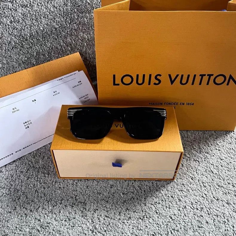 Louis Vuitton Louis Vuitton Black full frame metal acetate square sungla Size ONE SIZE - 1 Thumbnail