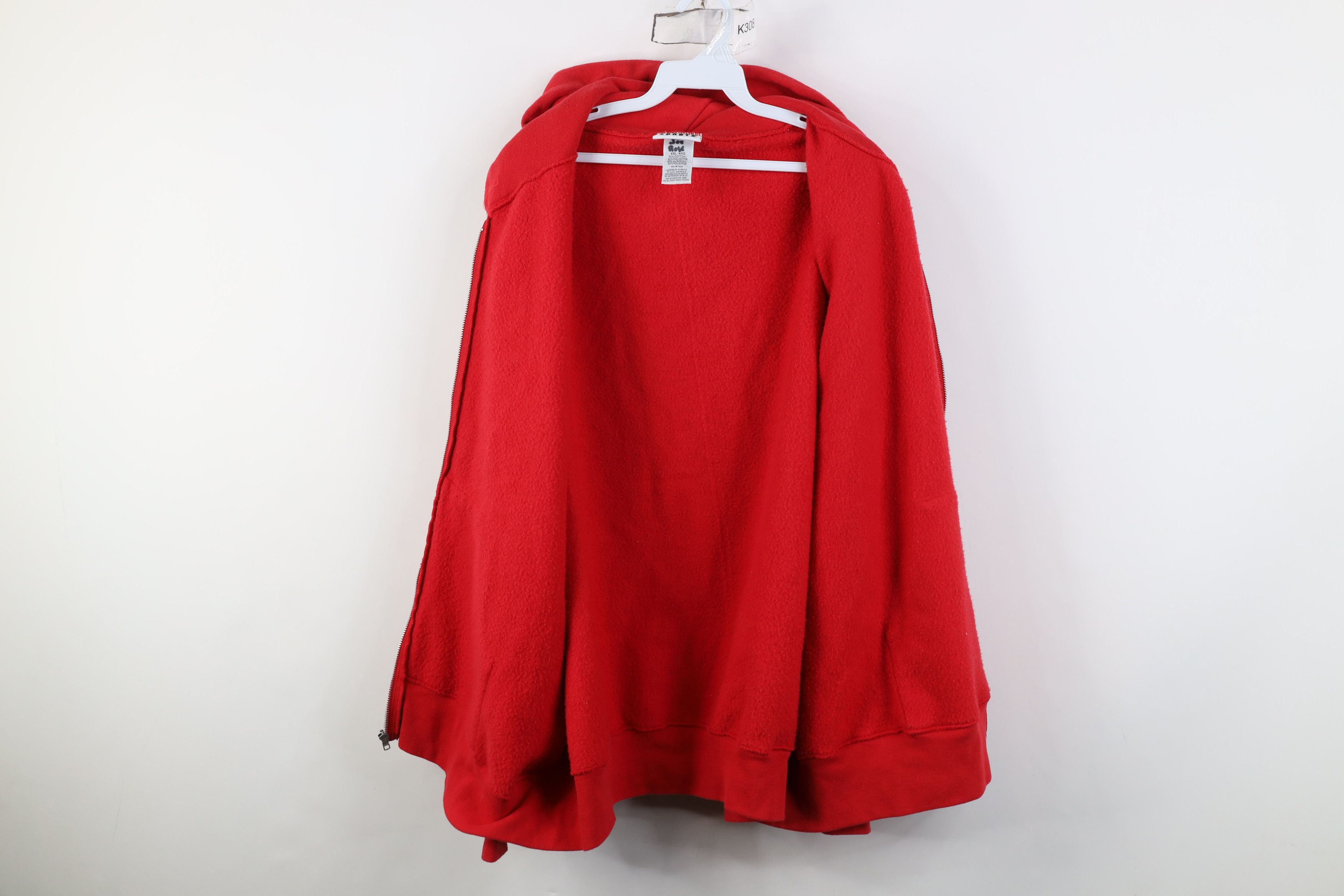 Vintage Vintage 90s Streetwear Blank Heavyweight Full Zip Hoodie Red Size US XXL / EU 58 / 5 - 10 Thumbnail