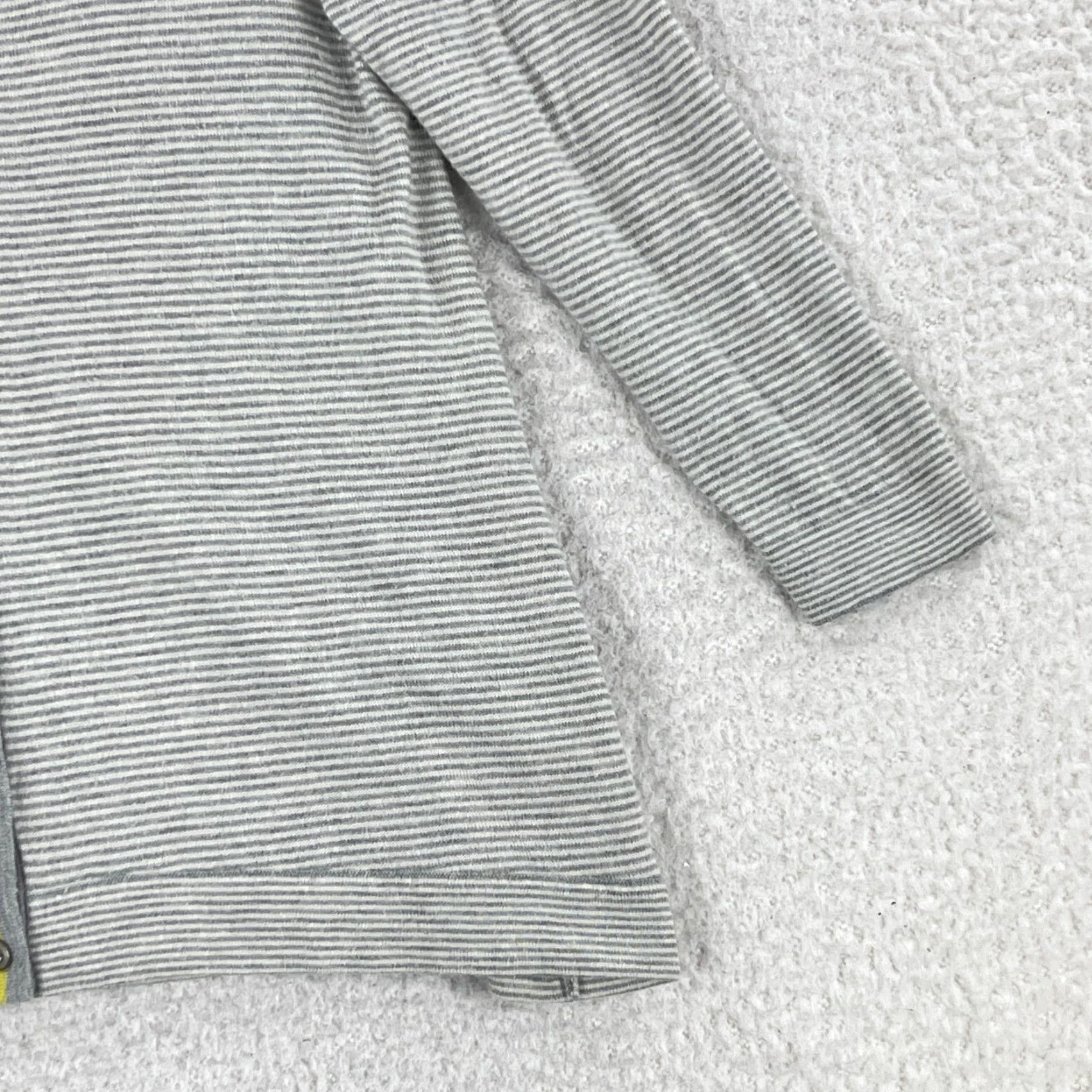 J. Jill J. Jill Cardigan Sweater Womens Large Petite Gray Stripe Long Sleeve Knit Size L / US 10 / IT 46 - 5 Thumbnail