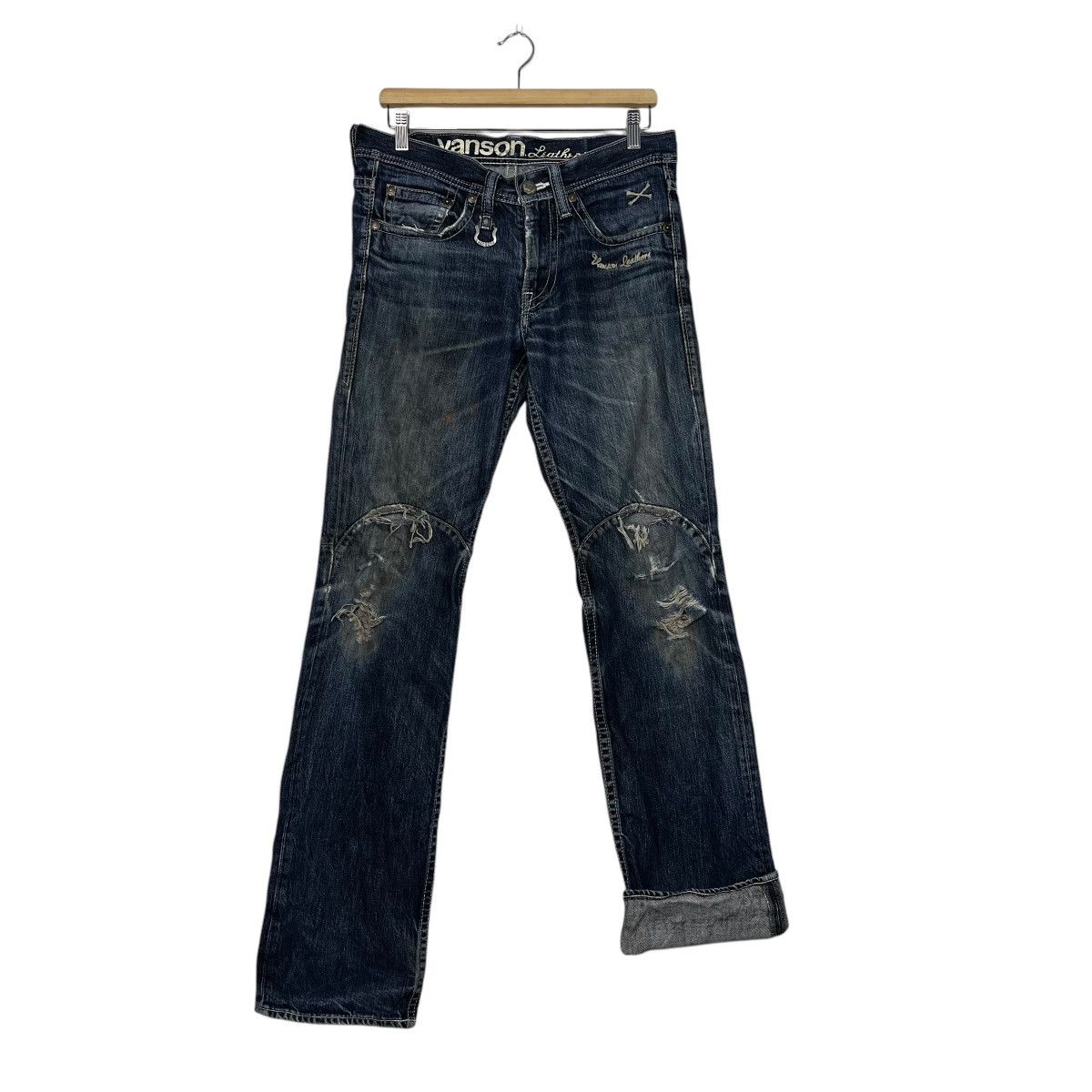 Vanson Leathers Vintage Vanson Leather Distressed Biker Jeans Size 32" / US 10 / IT 46 - 11 Thumbnail