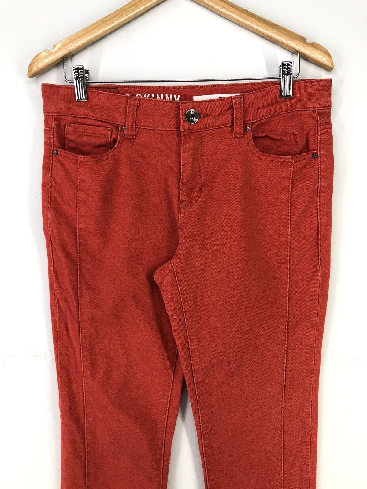 DKNY Dkny Jeans Distressed Soho Skinny Orange Jeans Size US 31 - 4 Thumbnail