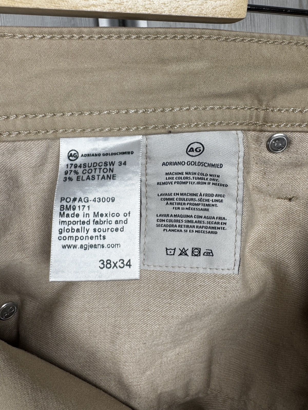 AG Adriano Goldschmied AG Adriano Goldschmied Pants Beige The Everett Slim Straight Size US 38 / EU 54 - 14 Thumbnail