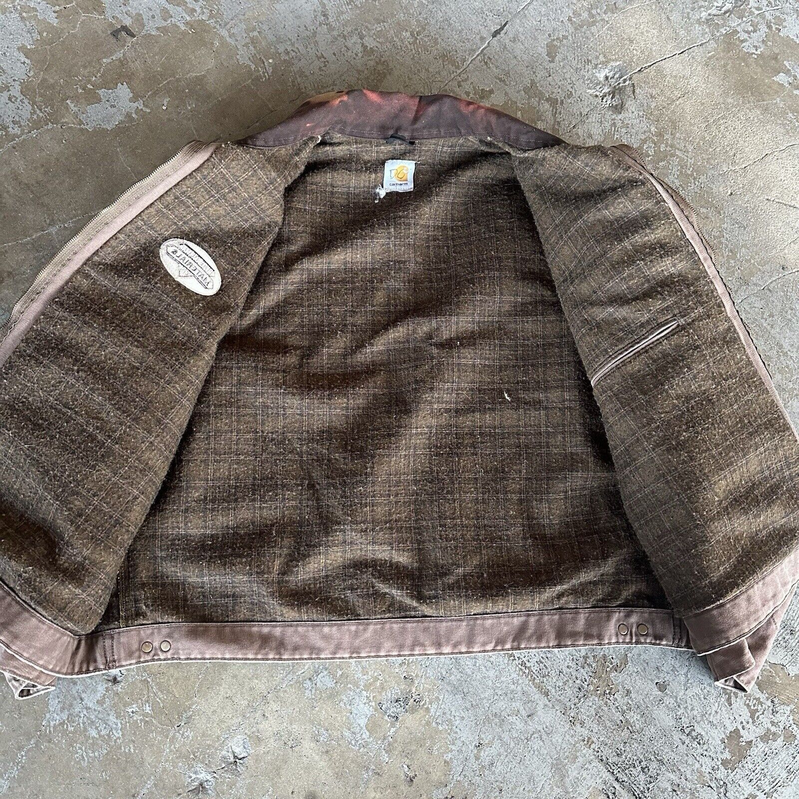 Carhartt × Vintage Vintage Carhartt Faded Brown Blanket Lined Detroit Jacket Size US XXL / EU 58 / 5 - 3 Thumbnail